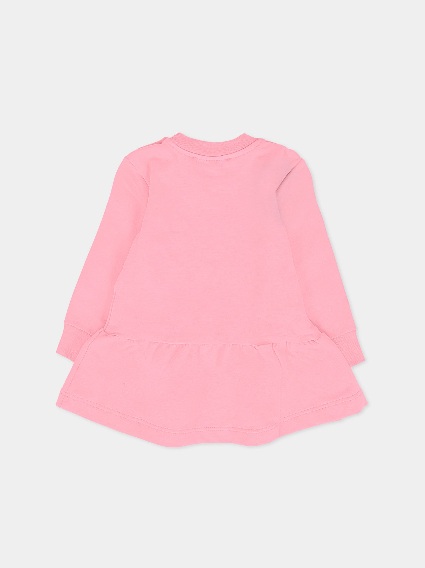 Vestito rosa per neonata con gatto e logo,Msgm Kids,F5MSNGDR289 MS038