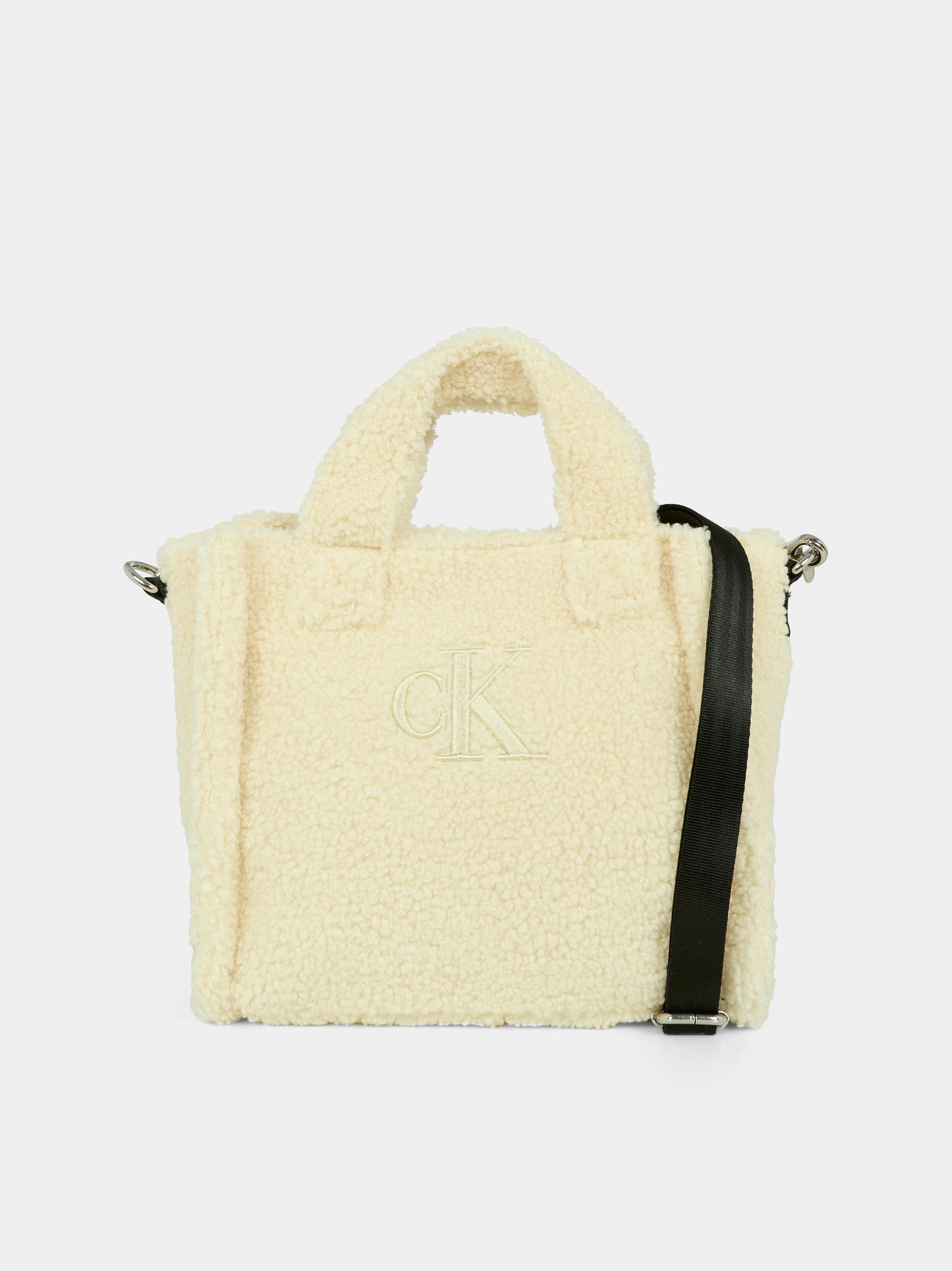 Borsa avorio per bambina con logo,Calvin Klein Kids,25WCKIU0IU00355 PGB