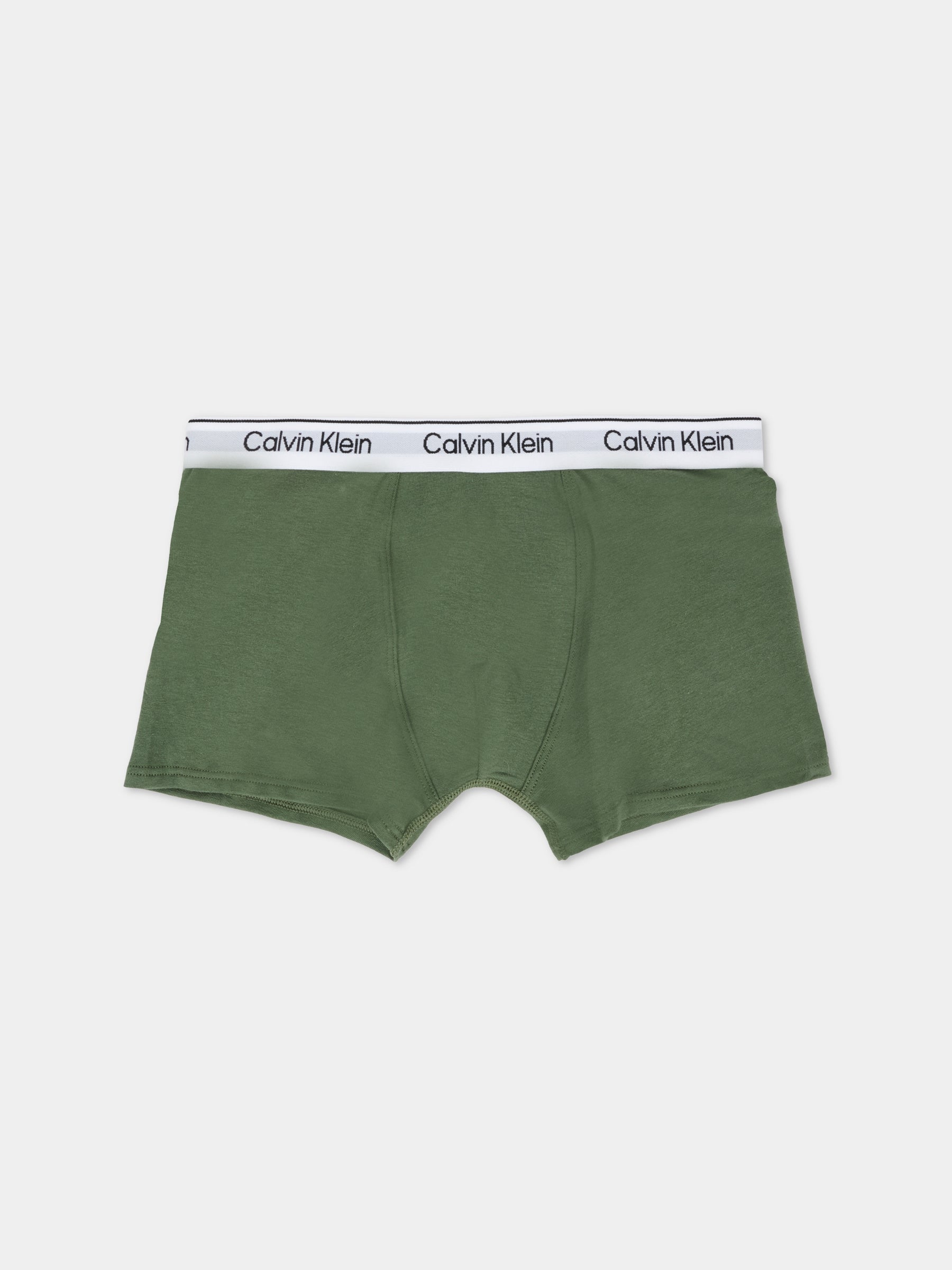 Set boxer bianco per bambino con logo,Calvin Klein Kids,25WCAB70B700506 0TV