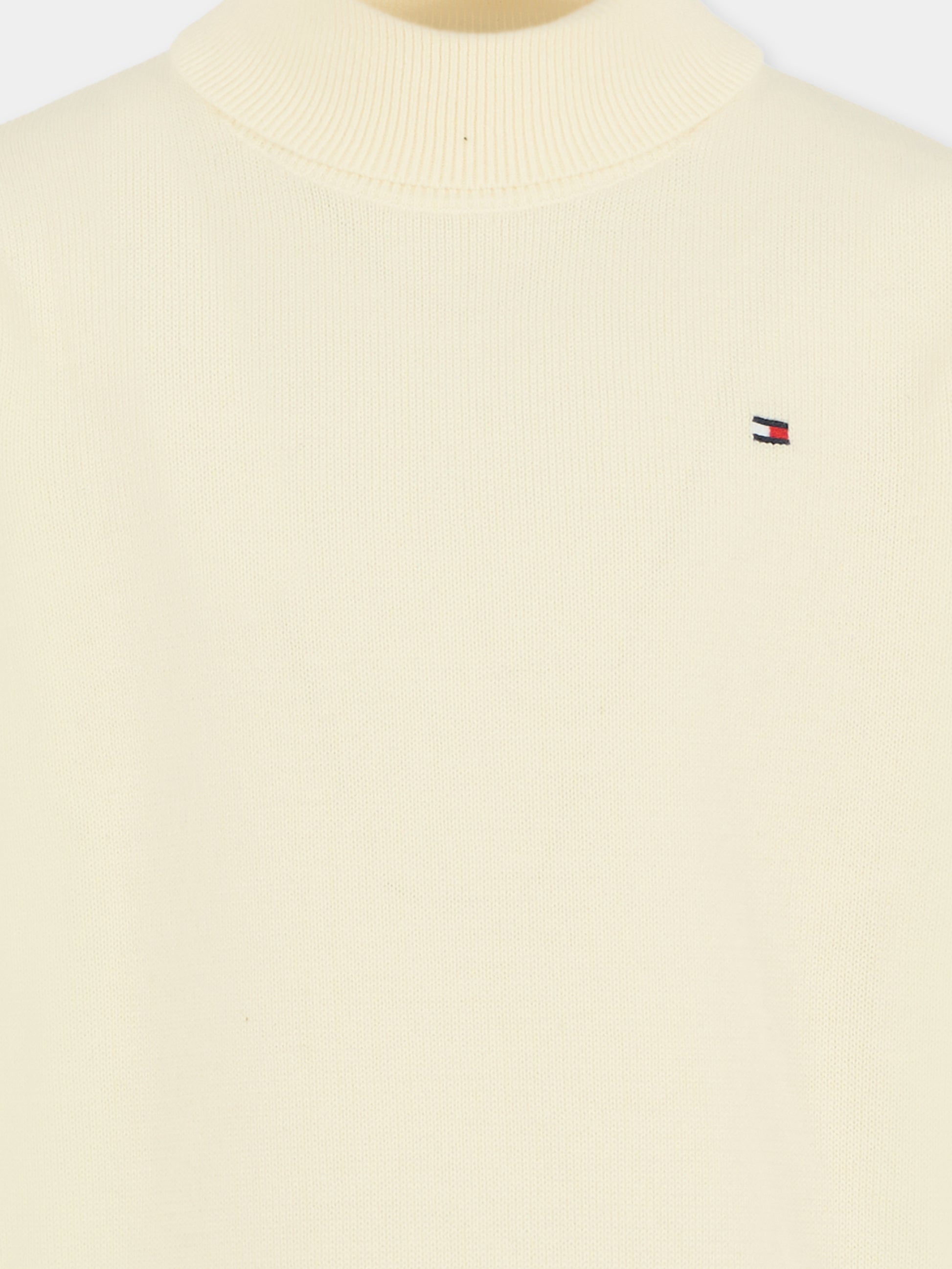 Dolcevita avorio per bambino con bandierina,Tommy Hilfiger Junior,25WTHKB0KB09976 YA8