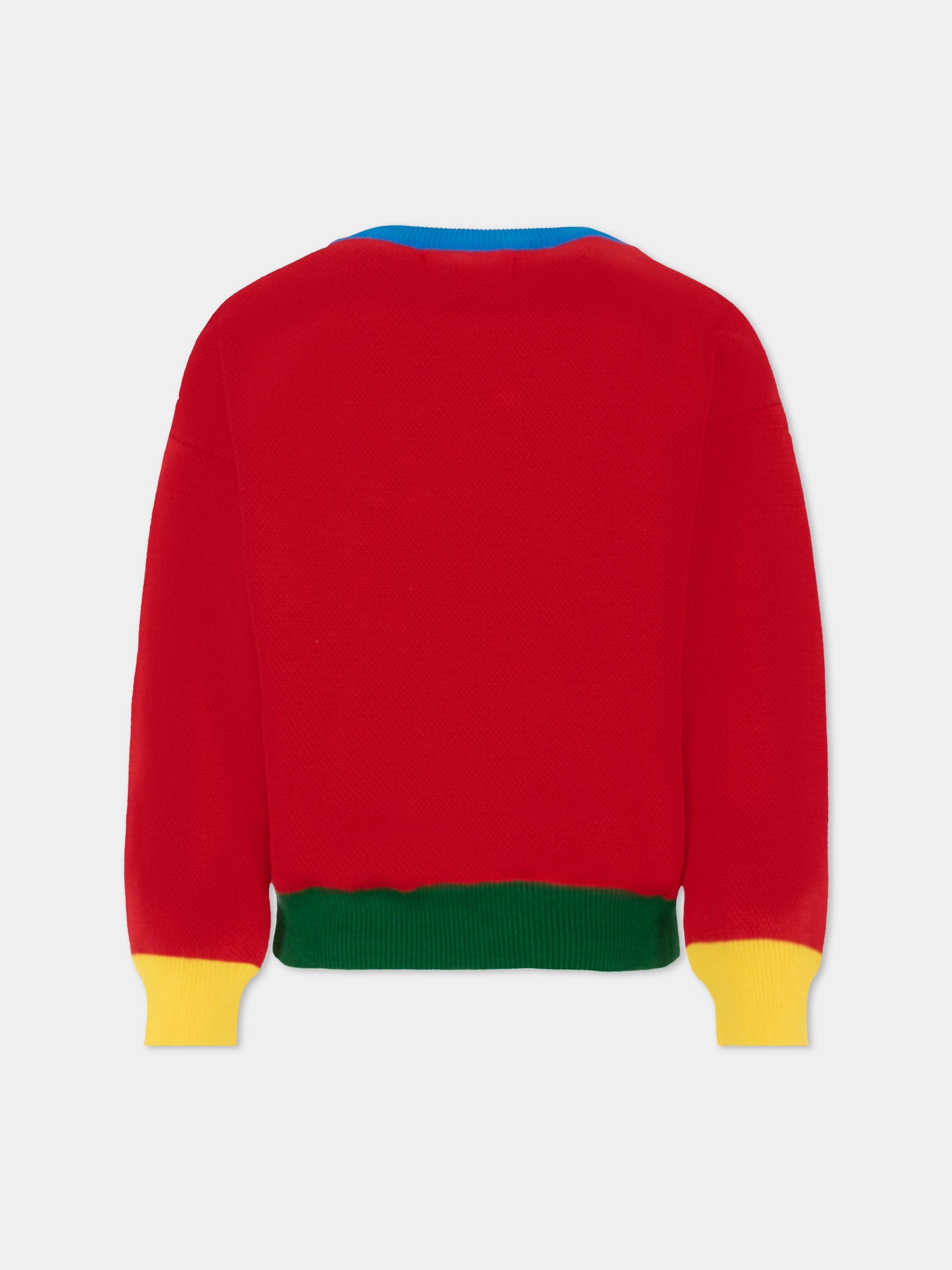 Maglione rosso per bambino con cane,Bobo Choses,B225AC111