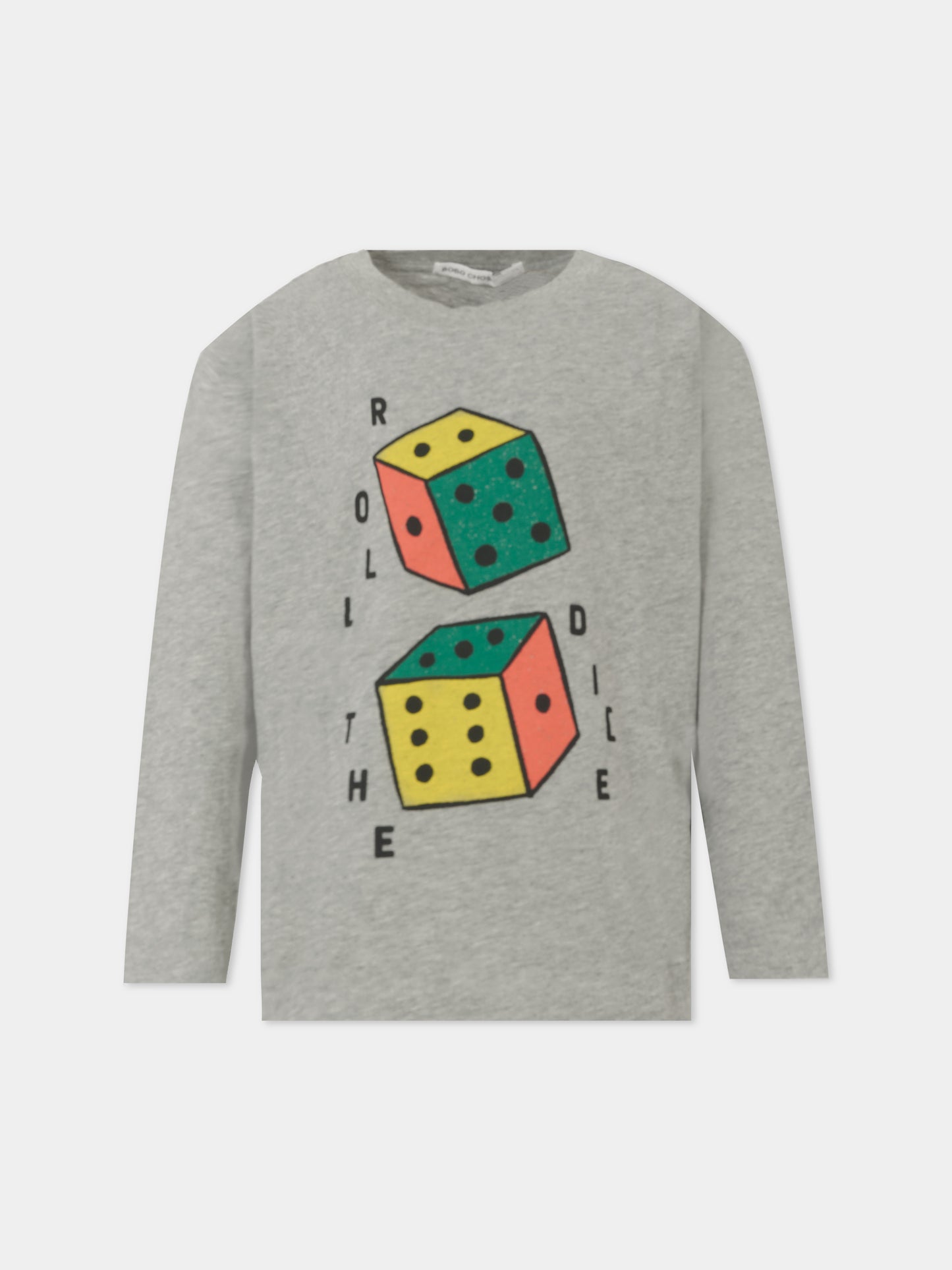 T-shirt grigia per bambini con dadi,Bobo Choses,B225AC015