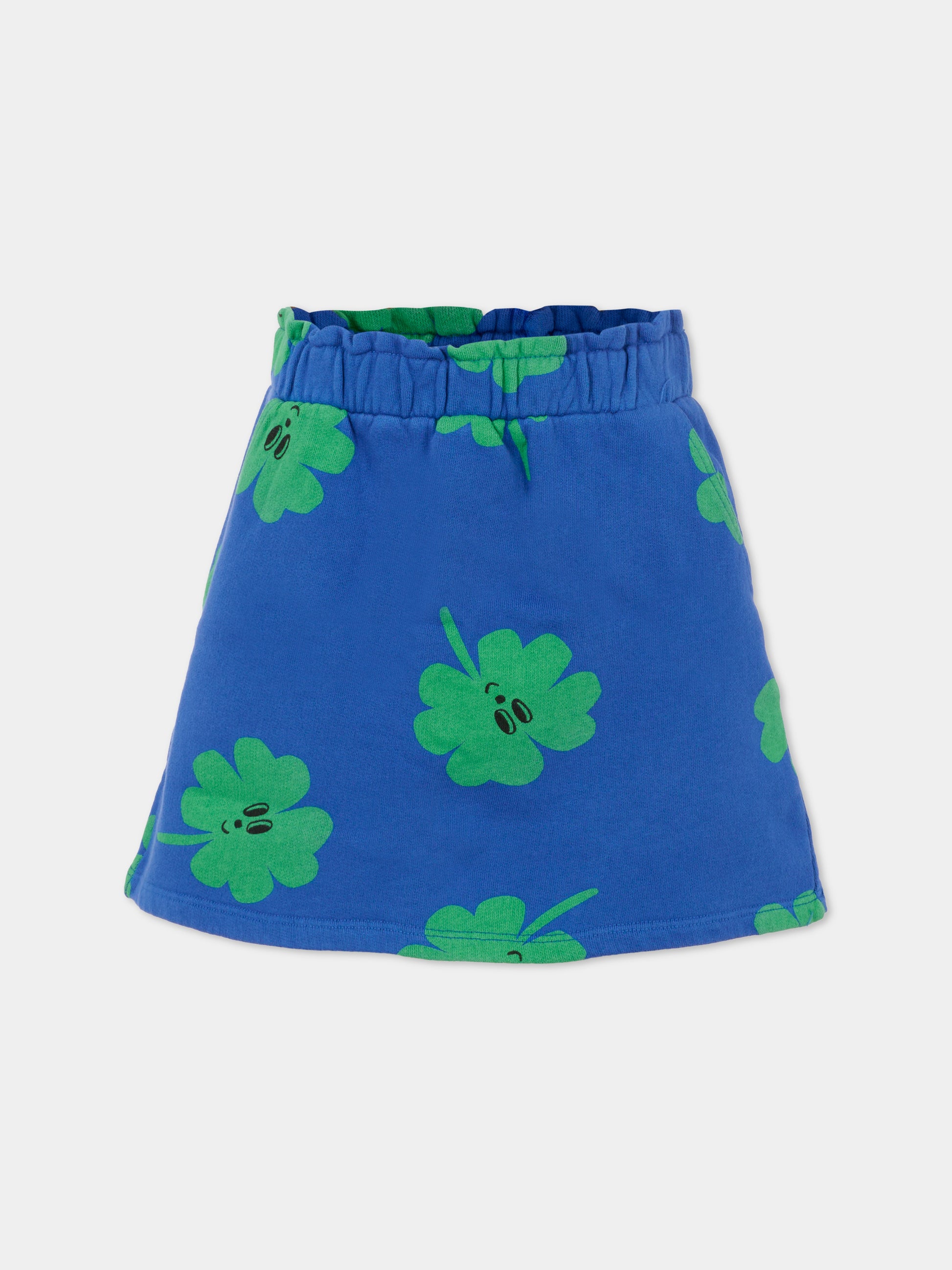 Gonna blu per bambina con quadrifoglio all over,Bobo Choses,B225AC104