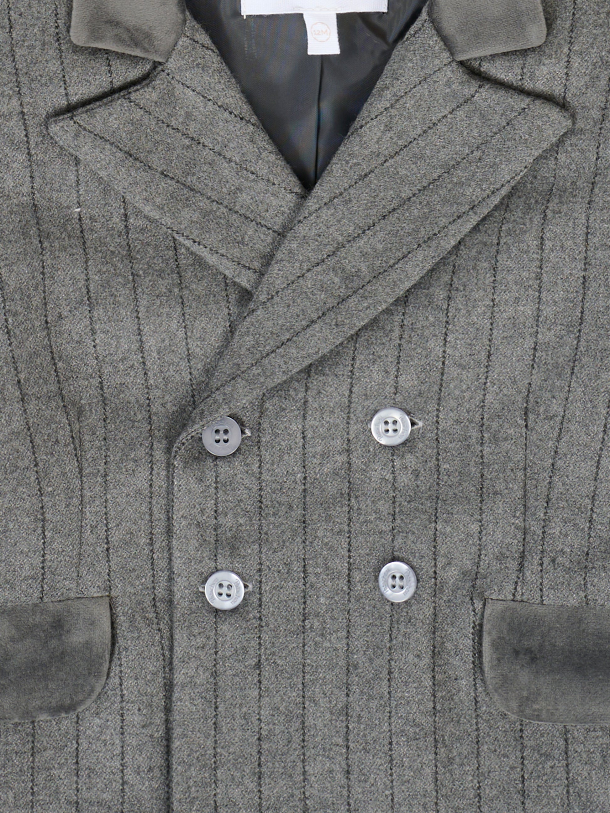 Giacca grigia per neonato con dettagli in velluto,Patachou,PAP BLA4133381 C0013