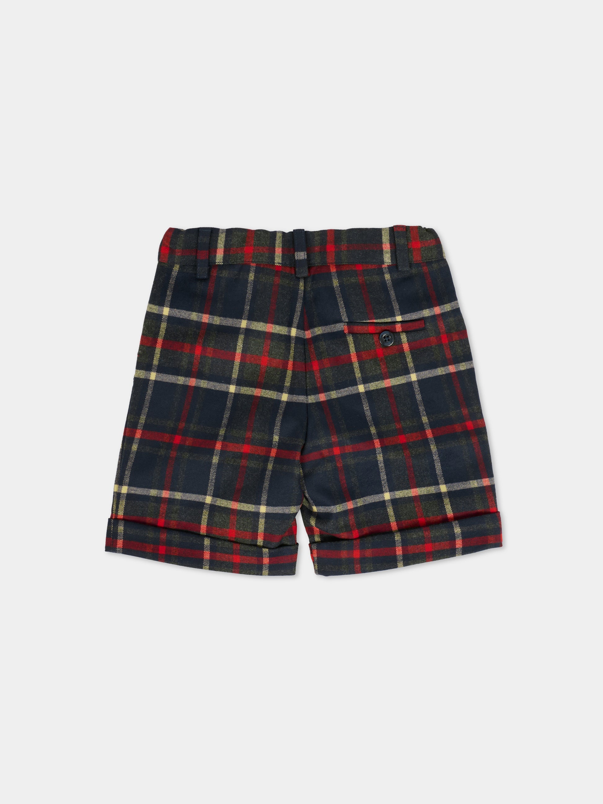 Shorts blu per neonato con motivo a quadri,Patachou,PAP CL4133370 Z0133