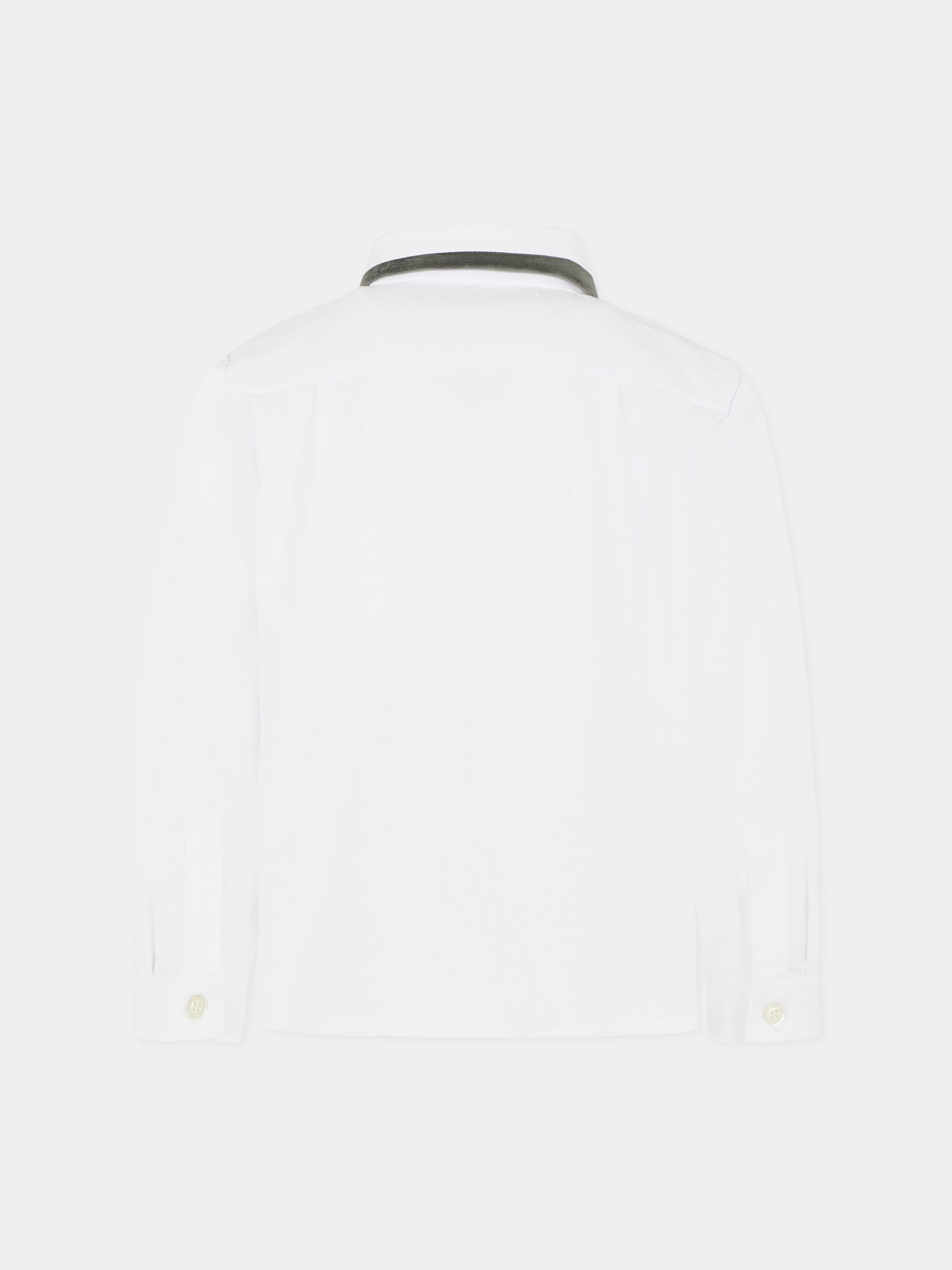 Camicia bianca per bambino con dettagli in velluto,Patachou,PAP CM4133384 510