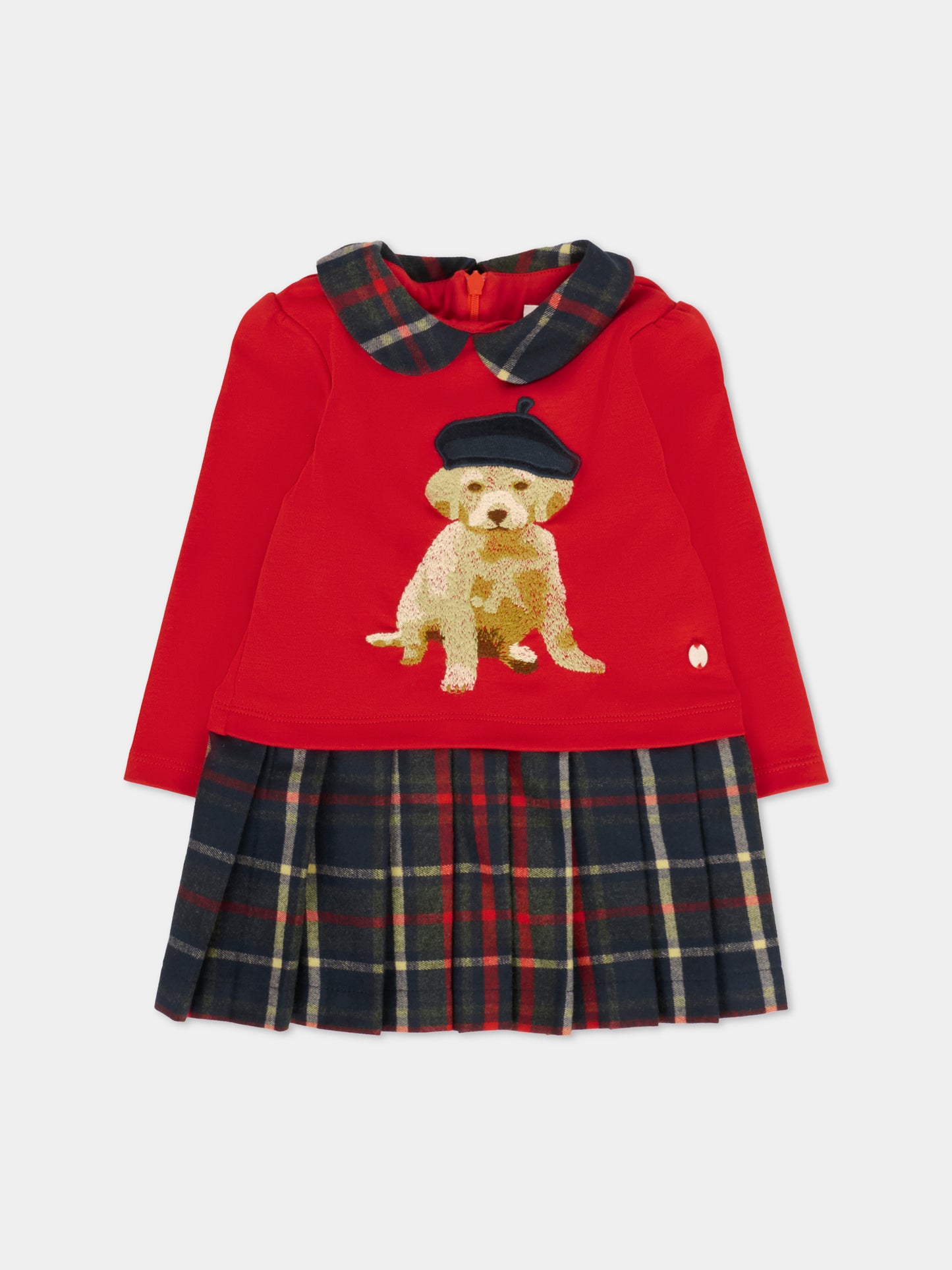 Vestito rosso per neonata con cane,Patachou,PAP VET4133261 960