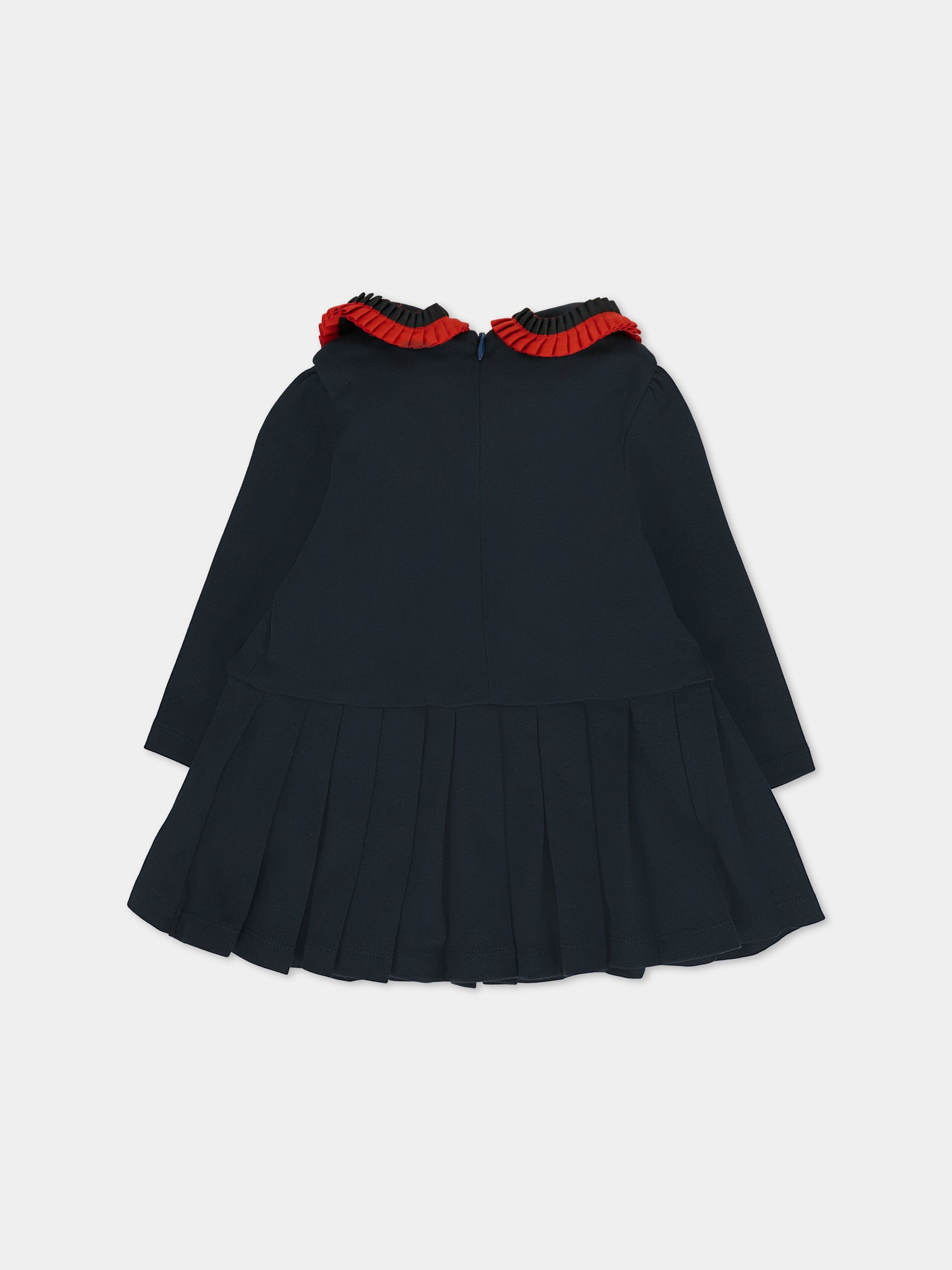 Vestito blu per neonata con fiocchi,Patachou,PAP VET4133262 360