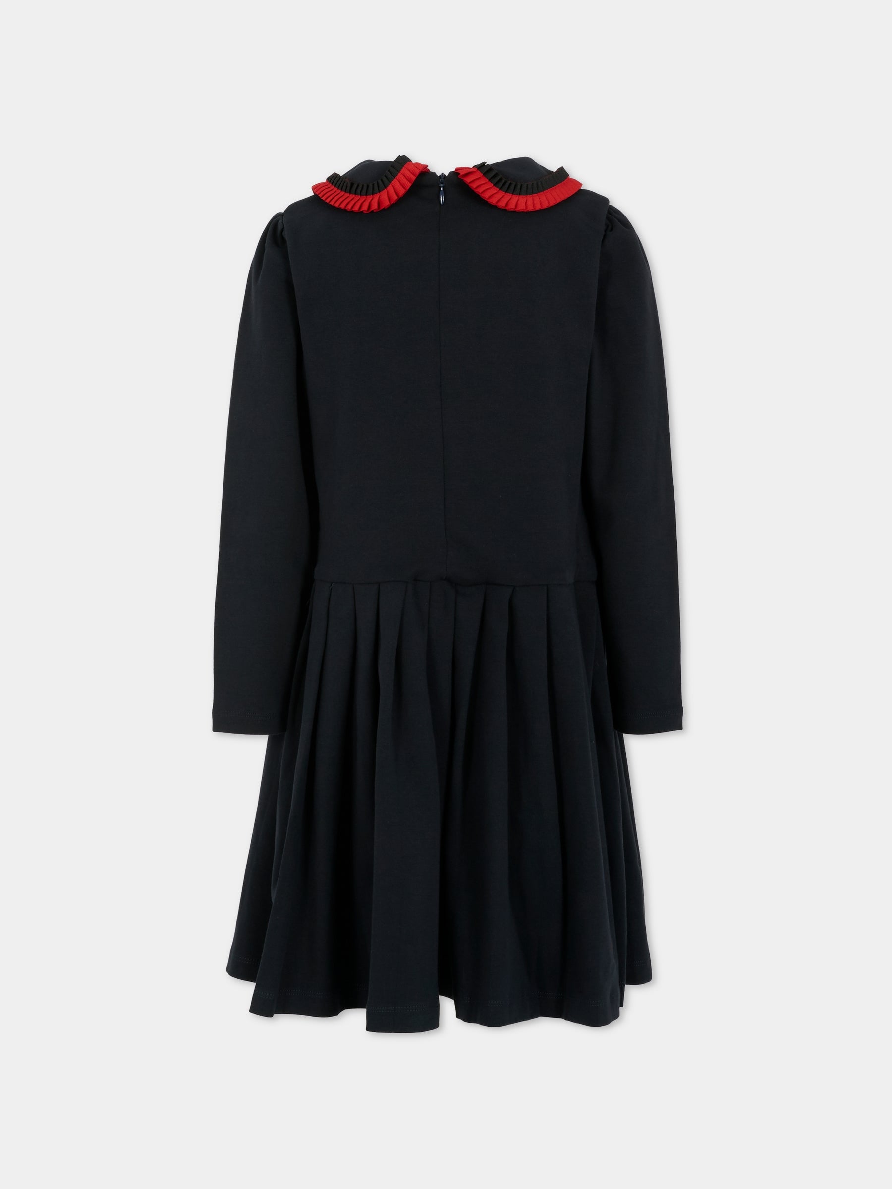 Vestito blu per bambina con fiocchi,Patachou,PAP VET4133262 360