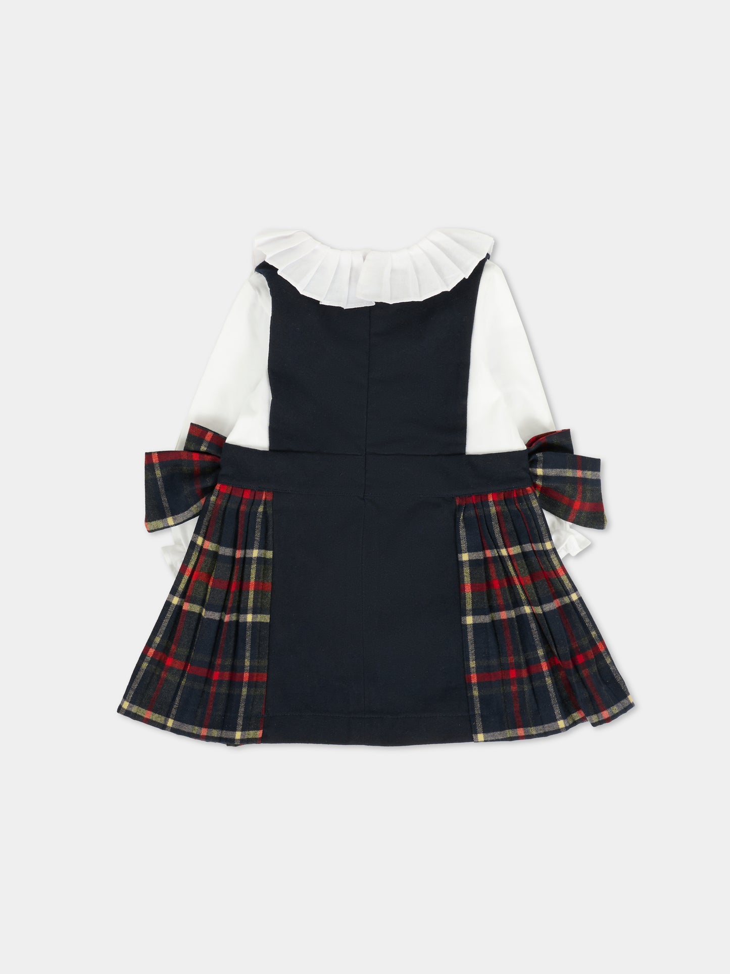 Vestito blu per neonata con fiocchi,Patachou,PAP VET4133264 360