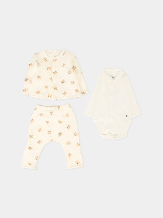 Completo nascita per neonata con panda,Petit Bateau,A0EKT 01