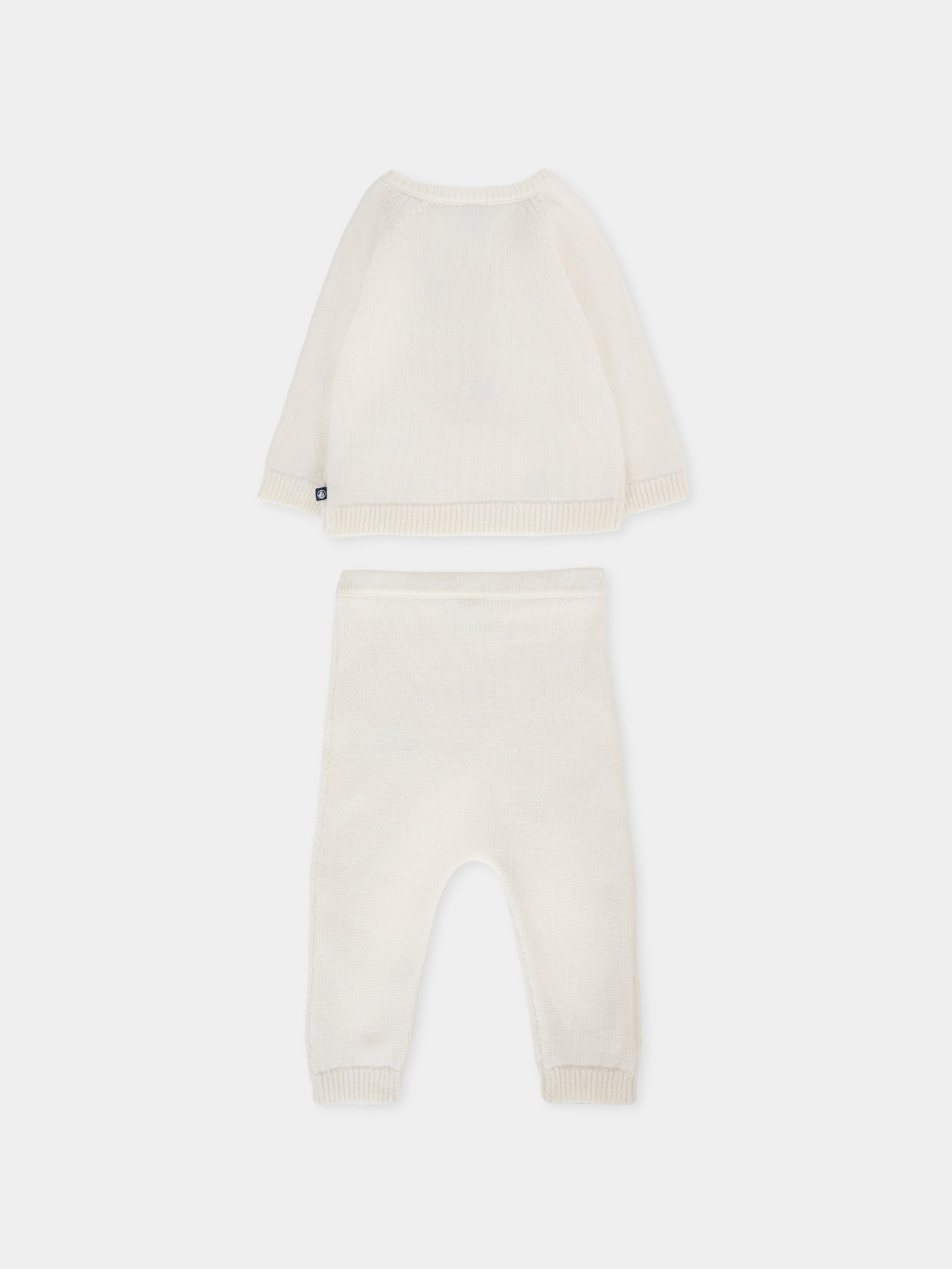 Completo avorio per neonata con cuori rossi,Petit Bateau,A0DTS 01