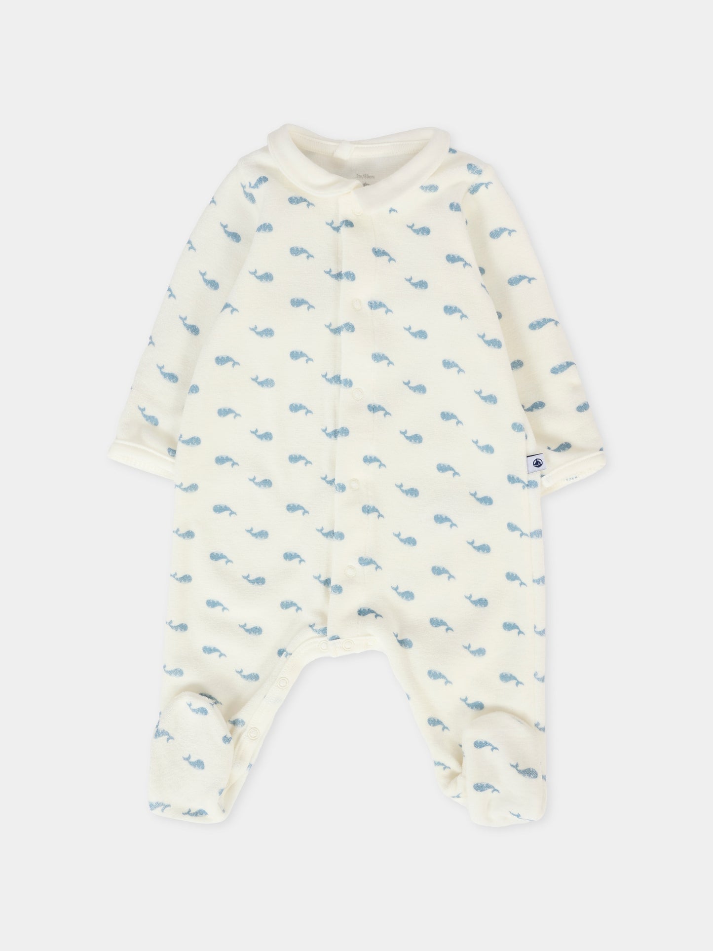 Tutina bianca per neonato con balene,Petit Bateau,A0DZ5 01