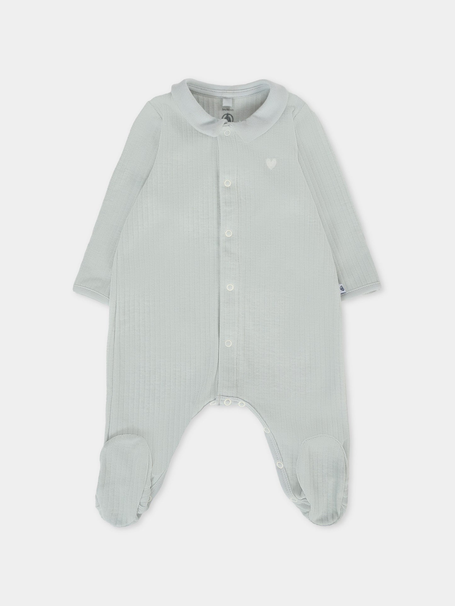 Tutina celeste per neonato con cuore,Petit Bateau,A0DUL 01