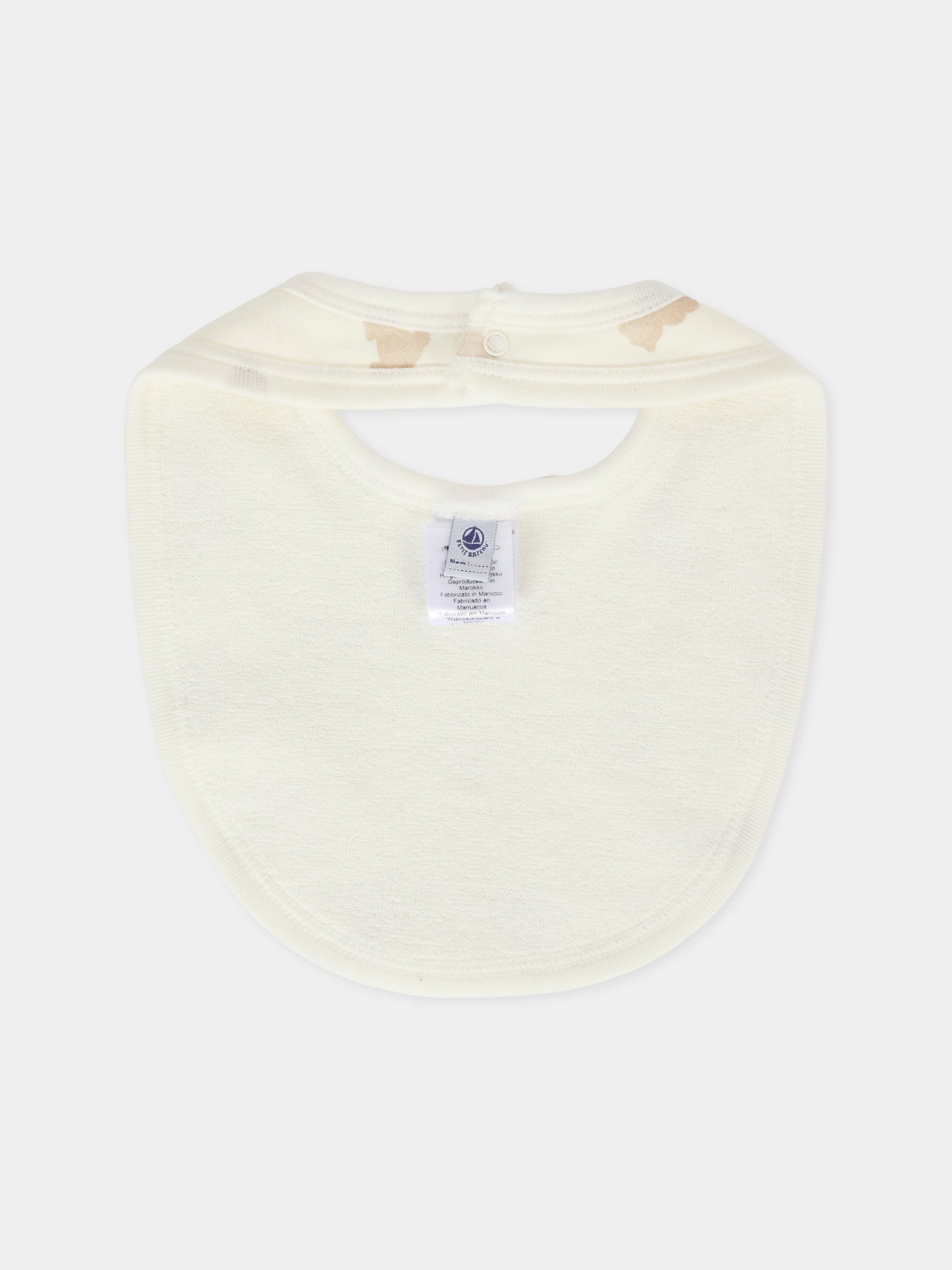 Set bavaglini avorio per neonati con orso,Petit Bateau,A0E18 01