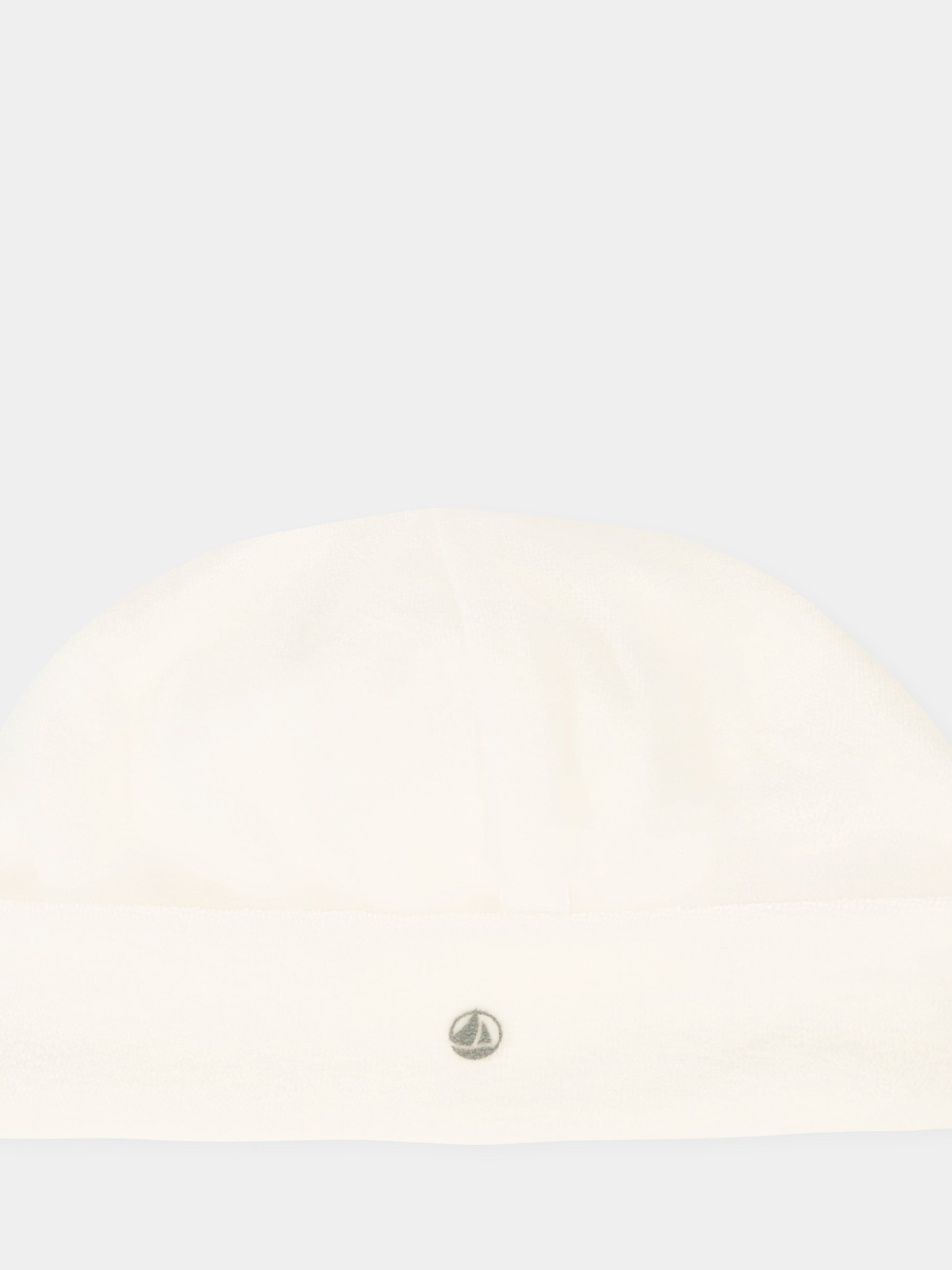 Berretto avorio per neonati con logo,Petit Bateau,A08AJ 01