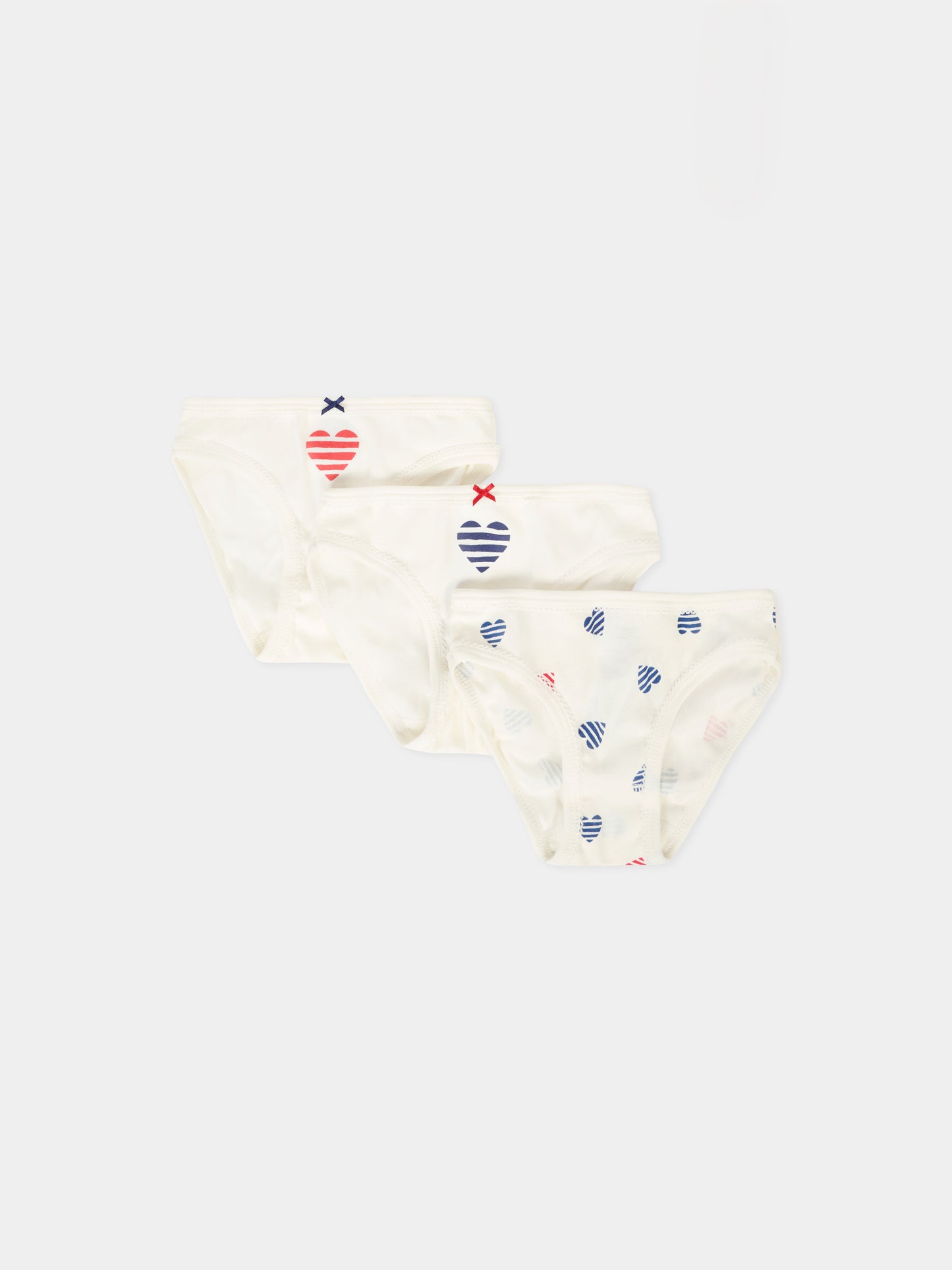 Set slip bianco per bambina con cuori,Petit Bateau,A0D2G 00