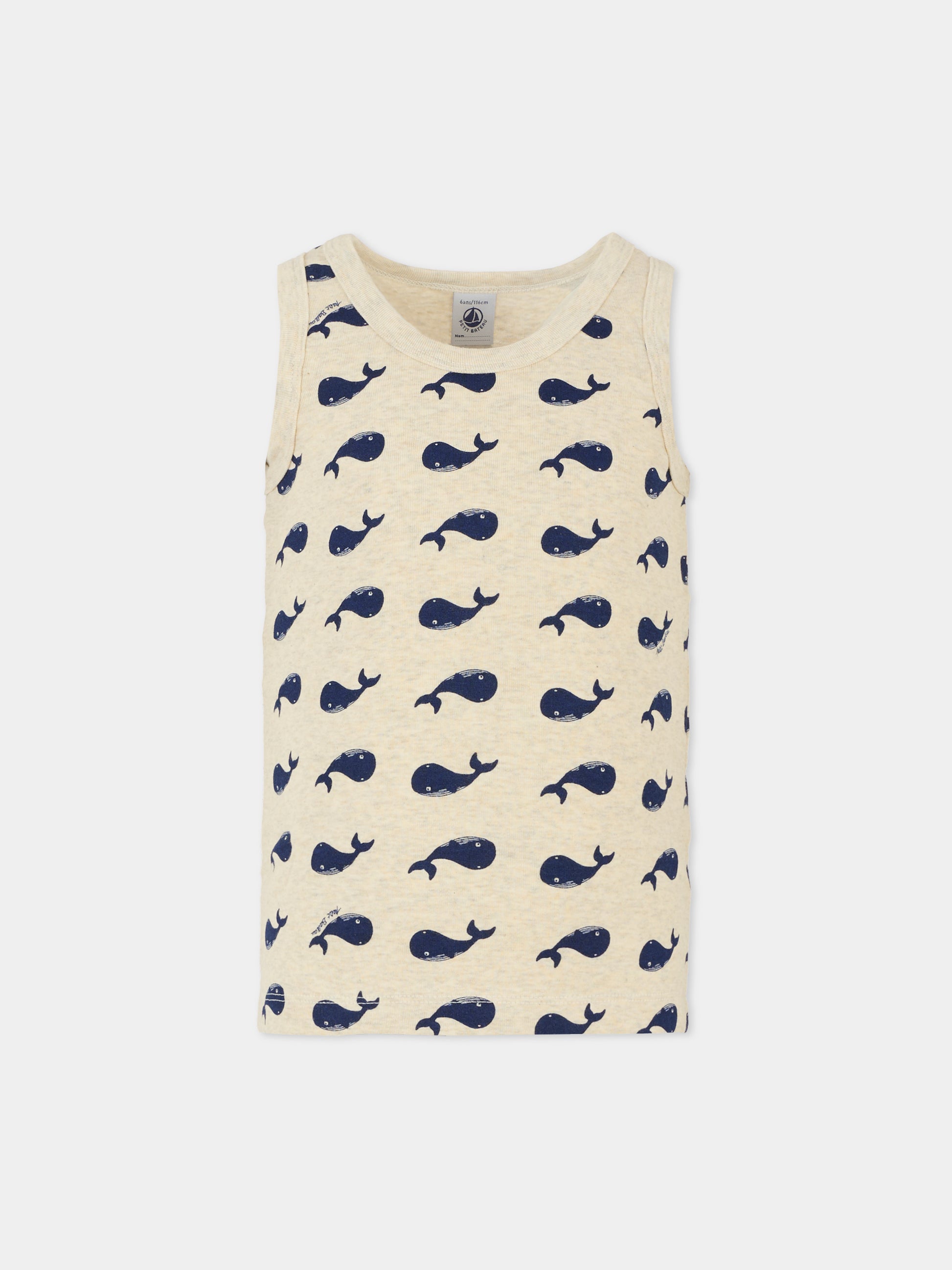 Set canottiere multicolor per bambino con balene,Petit Bateau,A0DAG 00