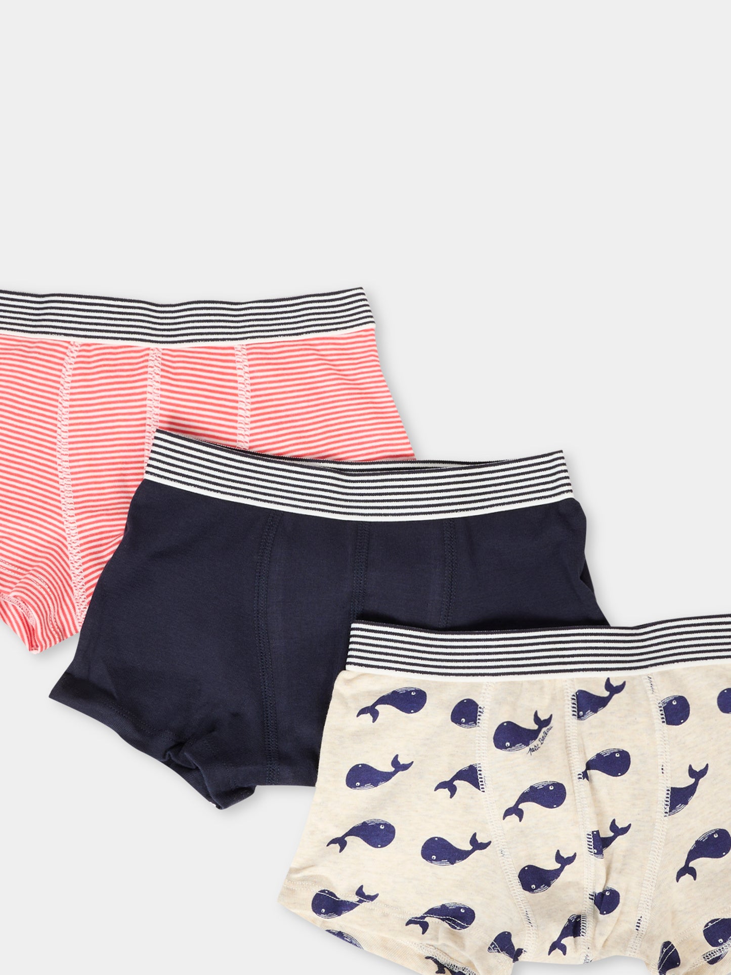 Set boxer multicolor per bambino con balena,Petit Bateau,A0DAH 00