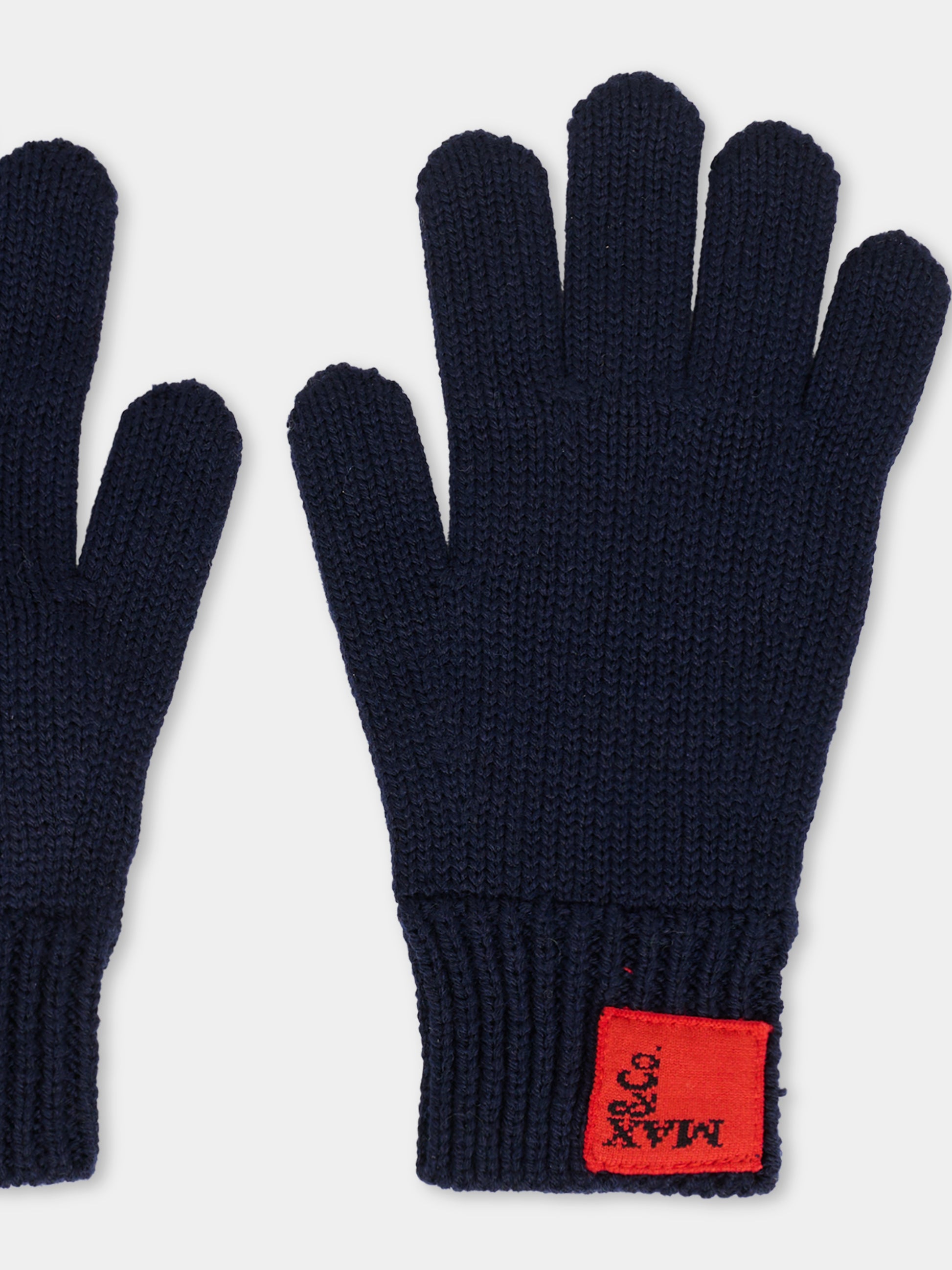 Guanti blu per bambina con patch,Max&co,MX0243-MX048-MX853