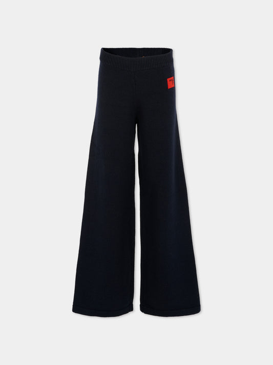 Pantaloni blu per bambina con patch,Max&co,MX0257-MX043-MX853