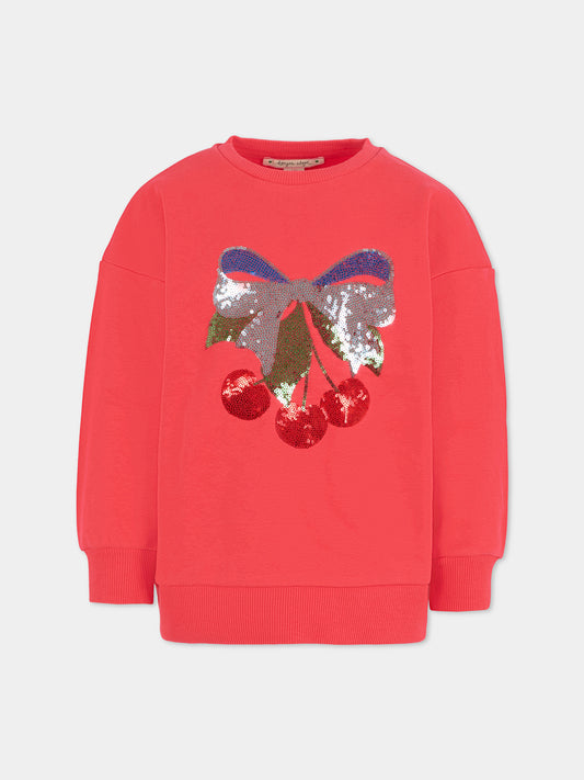 Felpa rossa per bambina con ciliegie,Konges Sløjd,KS103862 WINTERBERRY