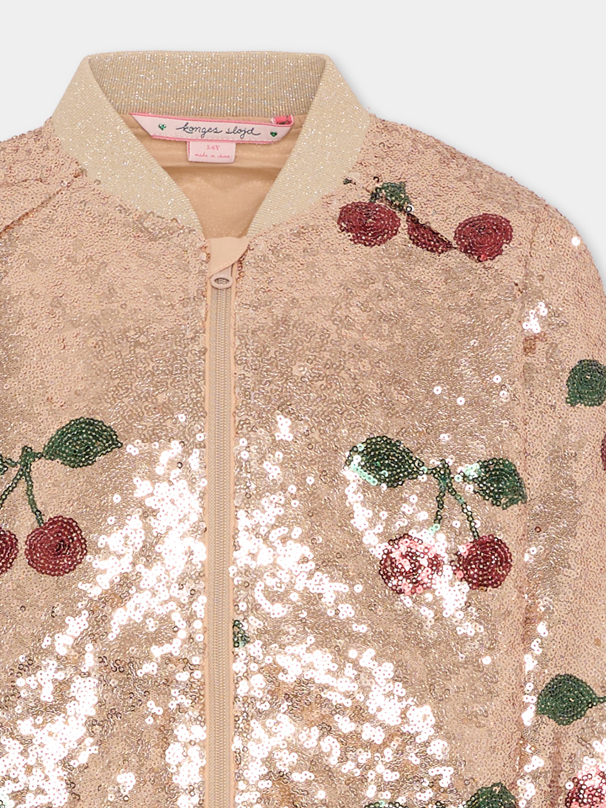 Bomber oro per bambina con ciliegie,Konges Sløjd,KS103991 MA GRANDE CERISE