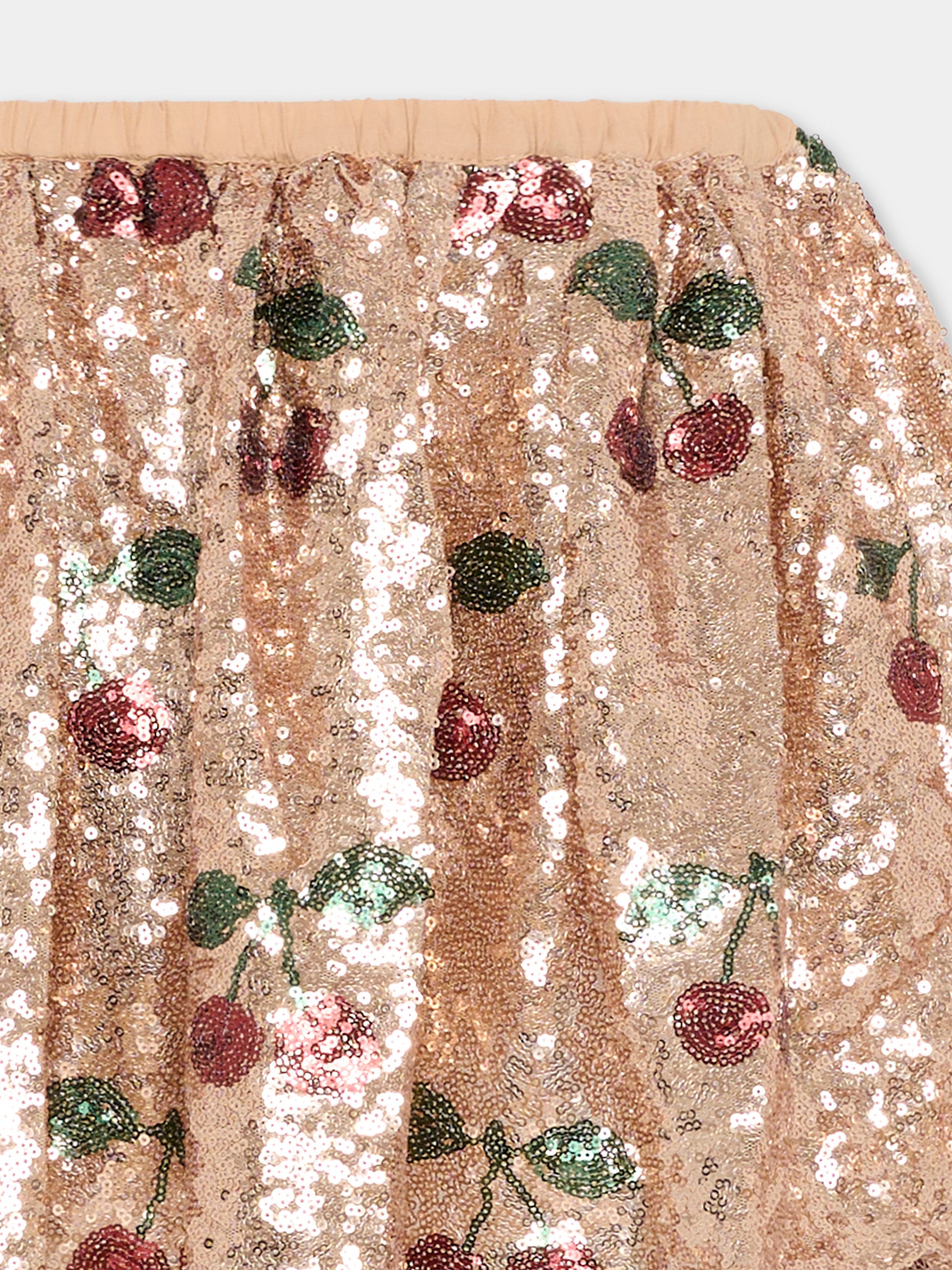 Gonna oro per bambina con ciliegie,Konges Sløjd,KS103992 MA GRANDE CERISE