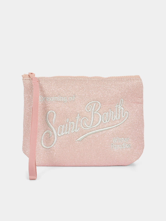 Pochette Aline rosa per bambina con logo e paillettes,Mc2 Saint Barth,ALI0026 - 00242I