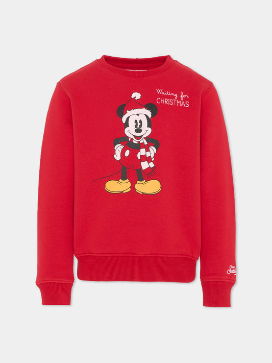 Felpa rossa per bambino con Topolino,Mc2 Saint Barth,HUT0004 - 01736I