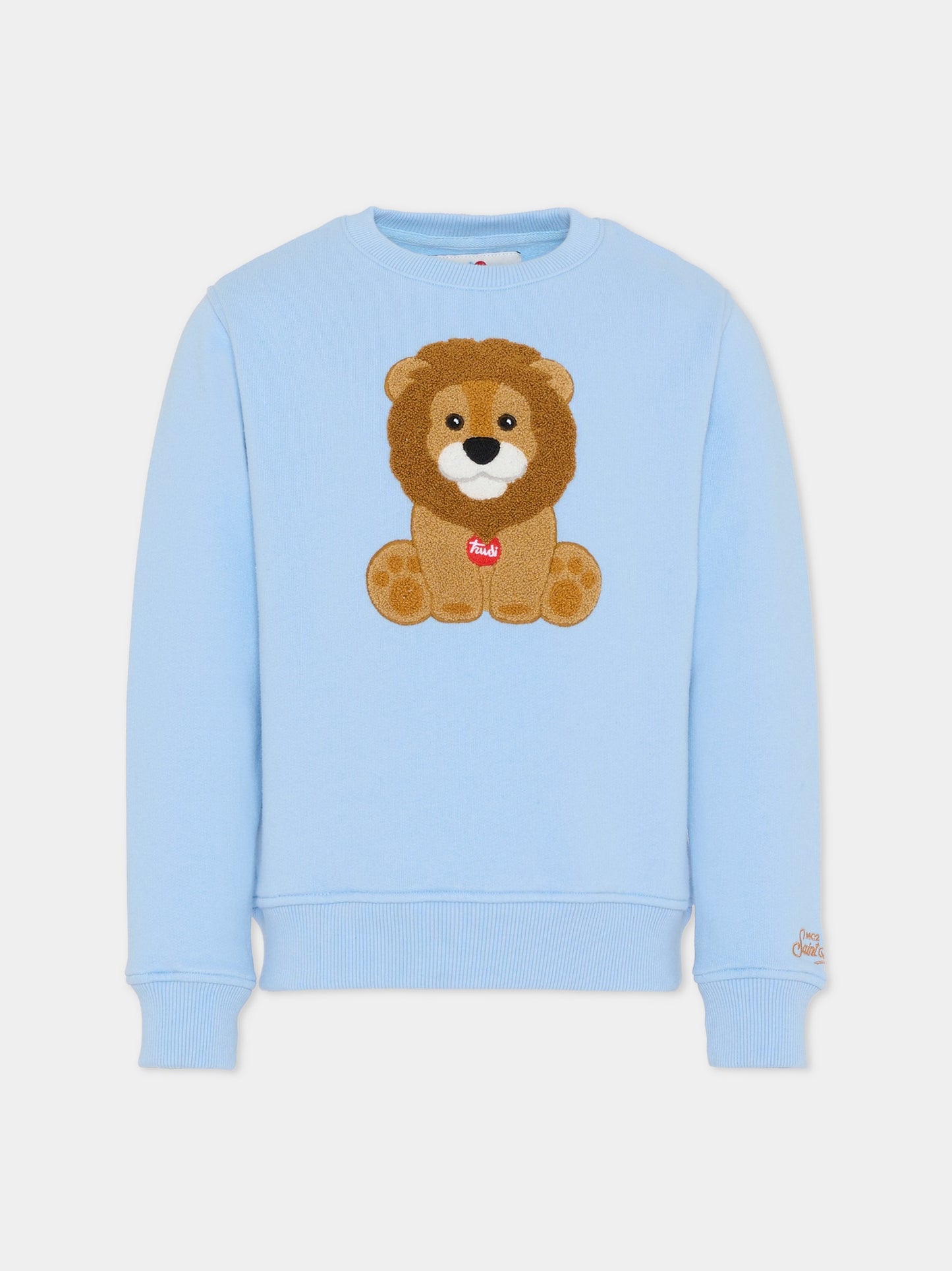 Felpa azzurra per bambino con leone,Mc2 Saint Barth,HUT0004 - 01819I