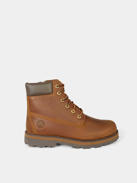 Anfibi Courma marroni per bambini con logo,Timberland,TB0A28VX3581