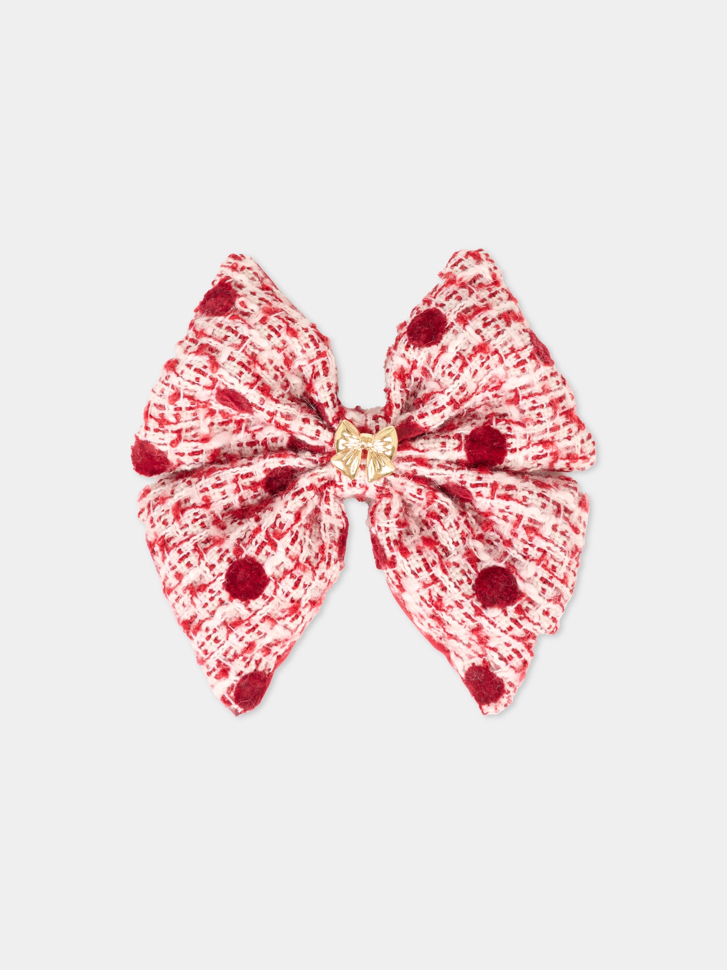 Fermaglio bordeuax per bambina con fiocco,Self-portrait,AW25-734-BU