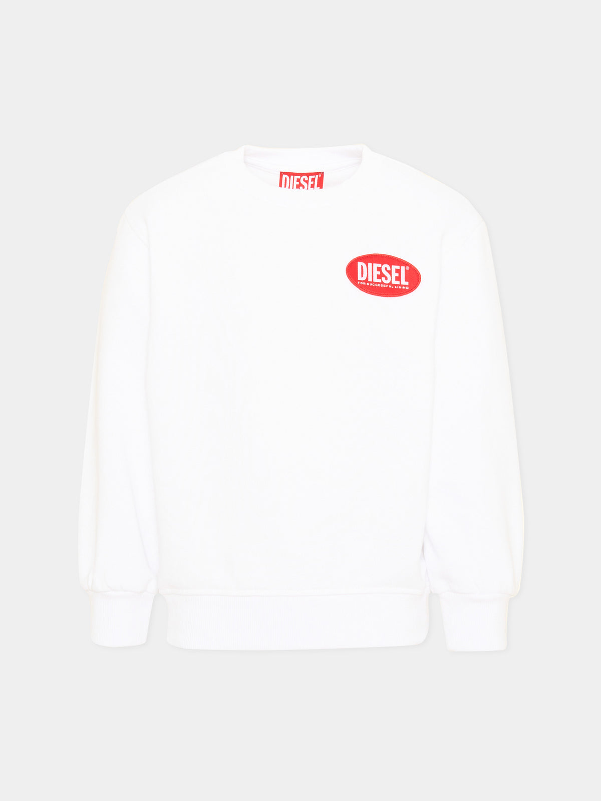 White sweatshirt for boy with logo