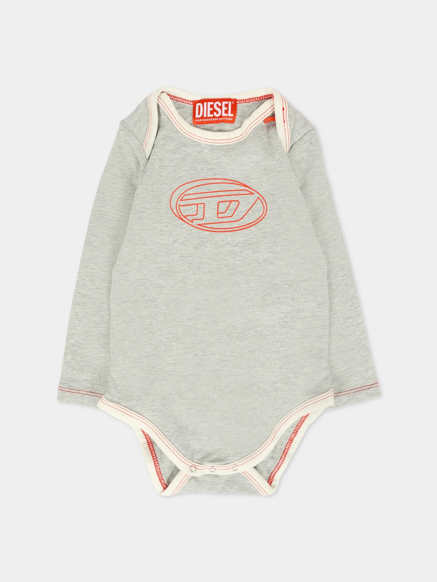 Set body grigio per neonato con logo,Diesel,N00085-KYAVU-K963