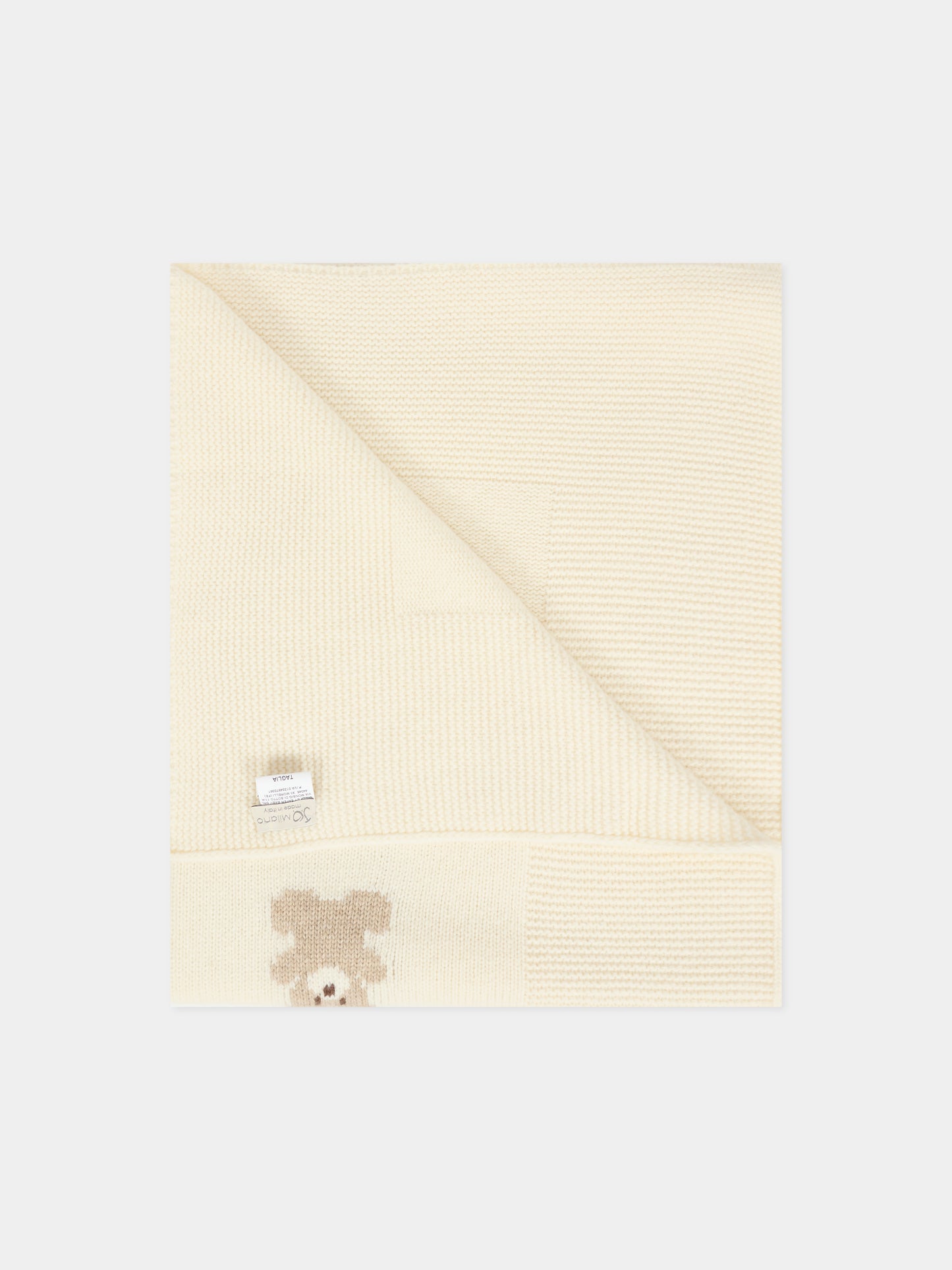 Coperta avorio per neonati con orsetti,J.o. Milano,568A1 PANNA