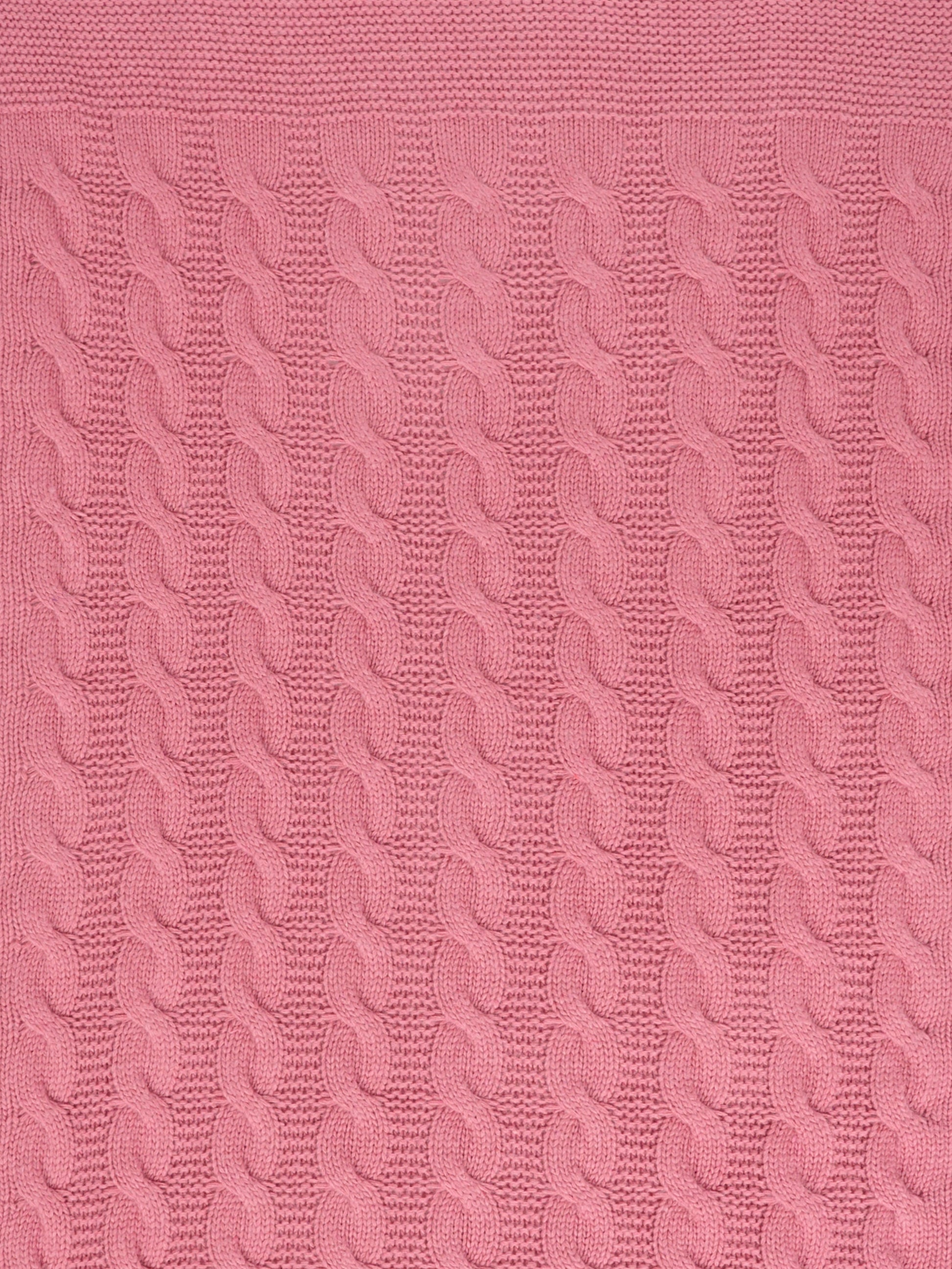 Coperta rosa per neonata con trecce,J.o. Milano,568A2 ROSA ANTICO