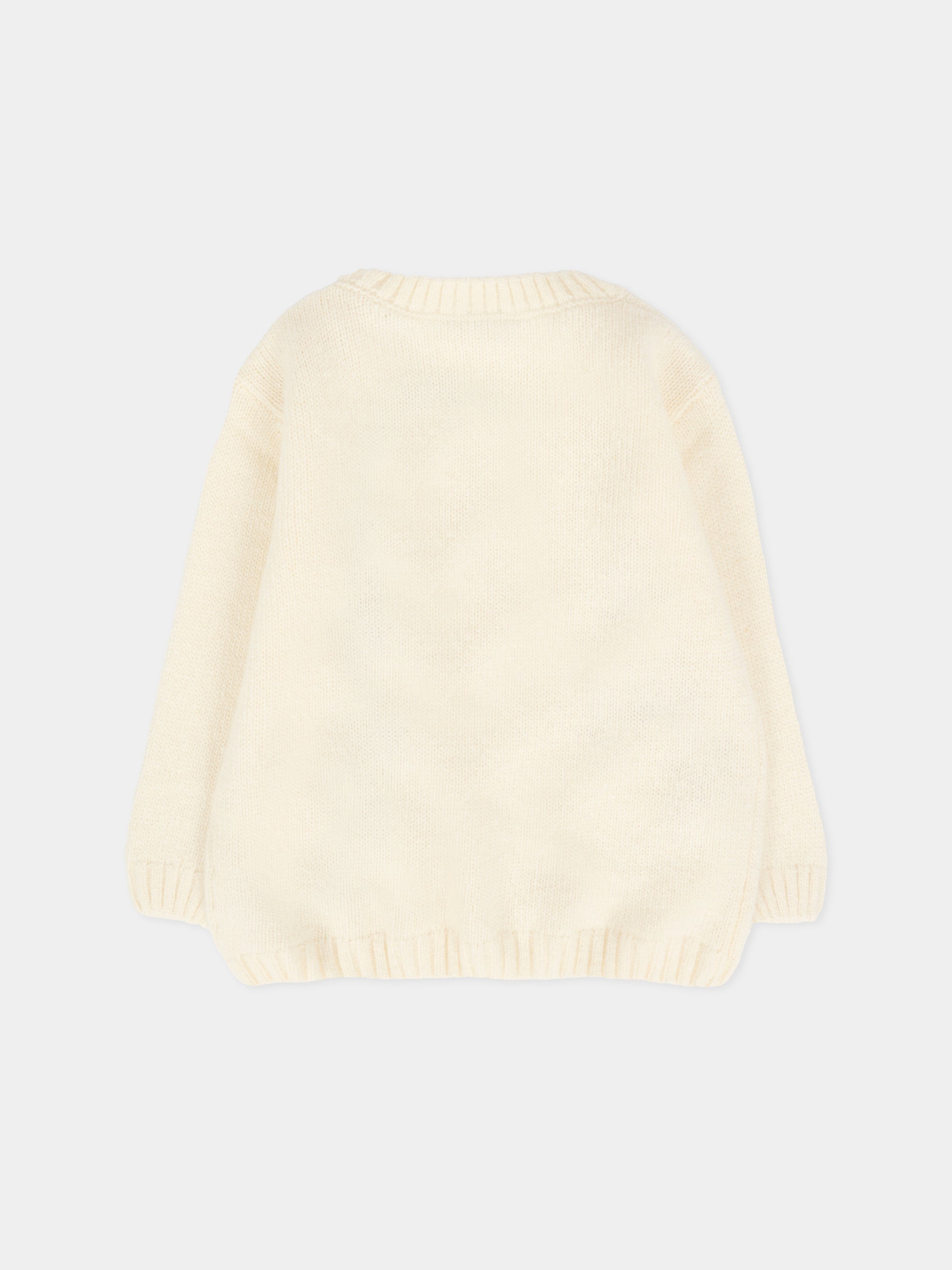 Maglione avorio per neonati con orsetti,J.o. Milano,563A1 PANNA