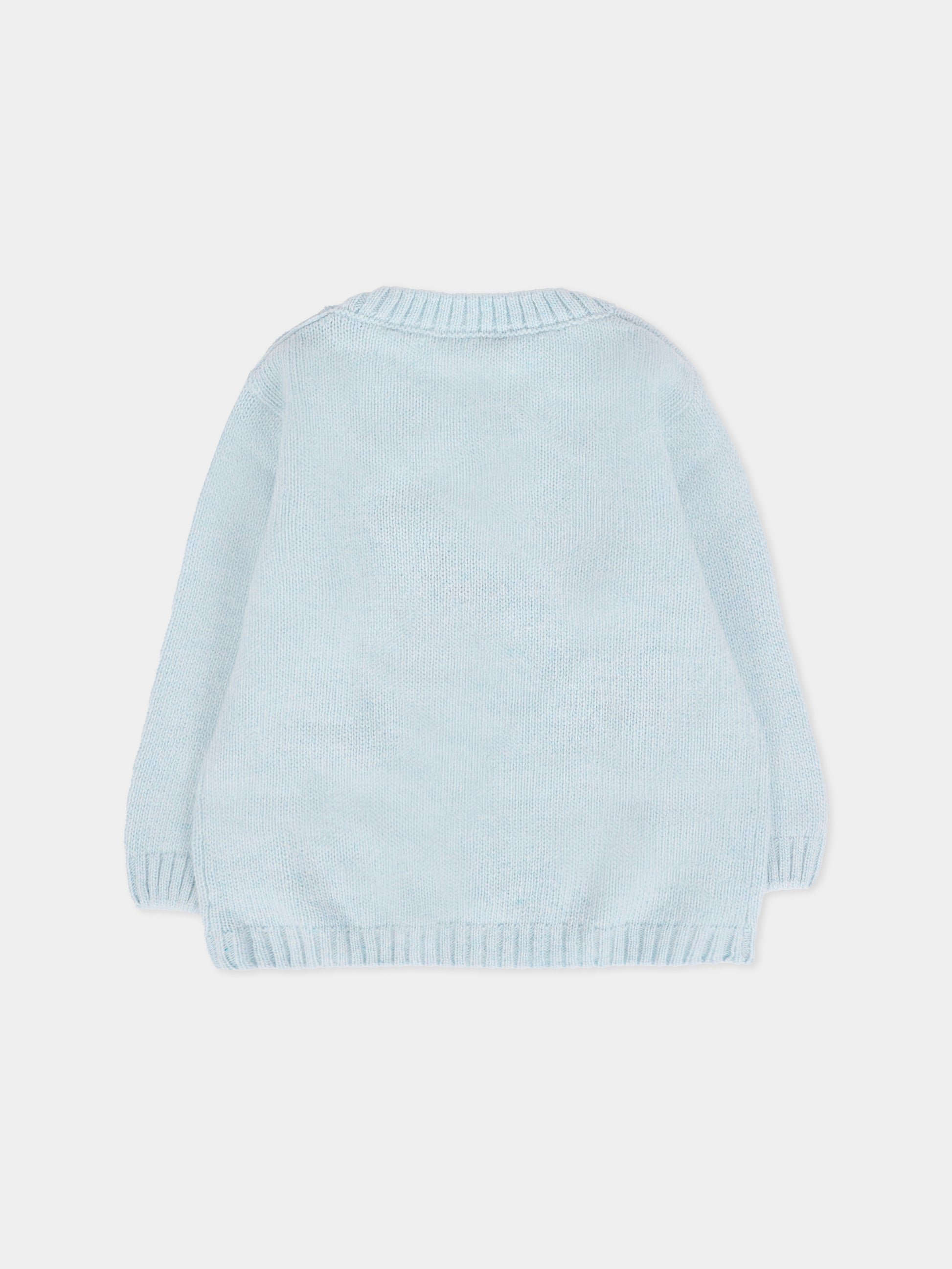 Maglione celeste per neonato con orsetti,J.o. Milano,563A1 CIELO