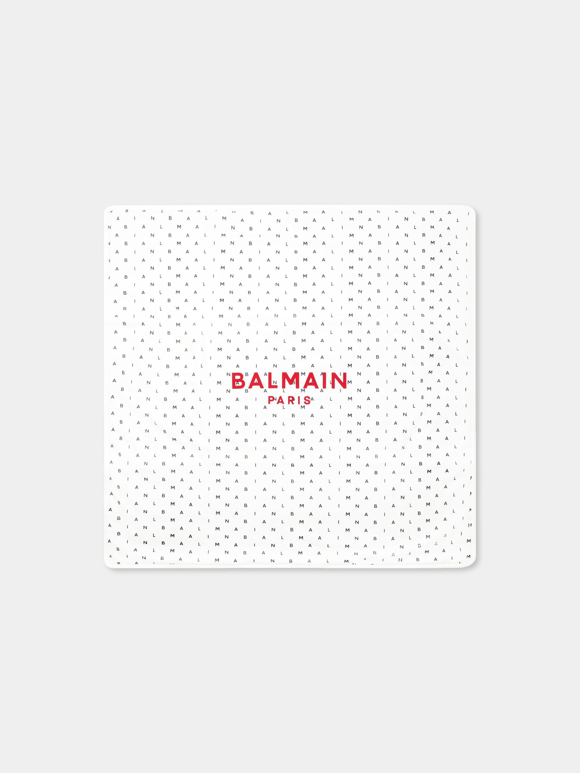 Coperta bianca per neonati con logo,Balmain Kids,BU0530 Z1916 100BL