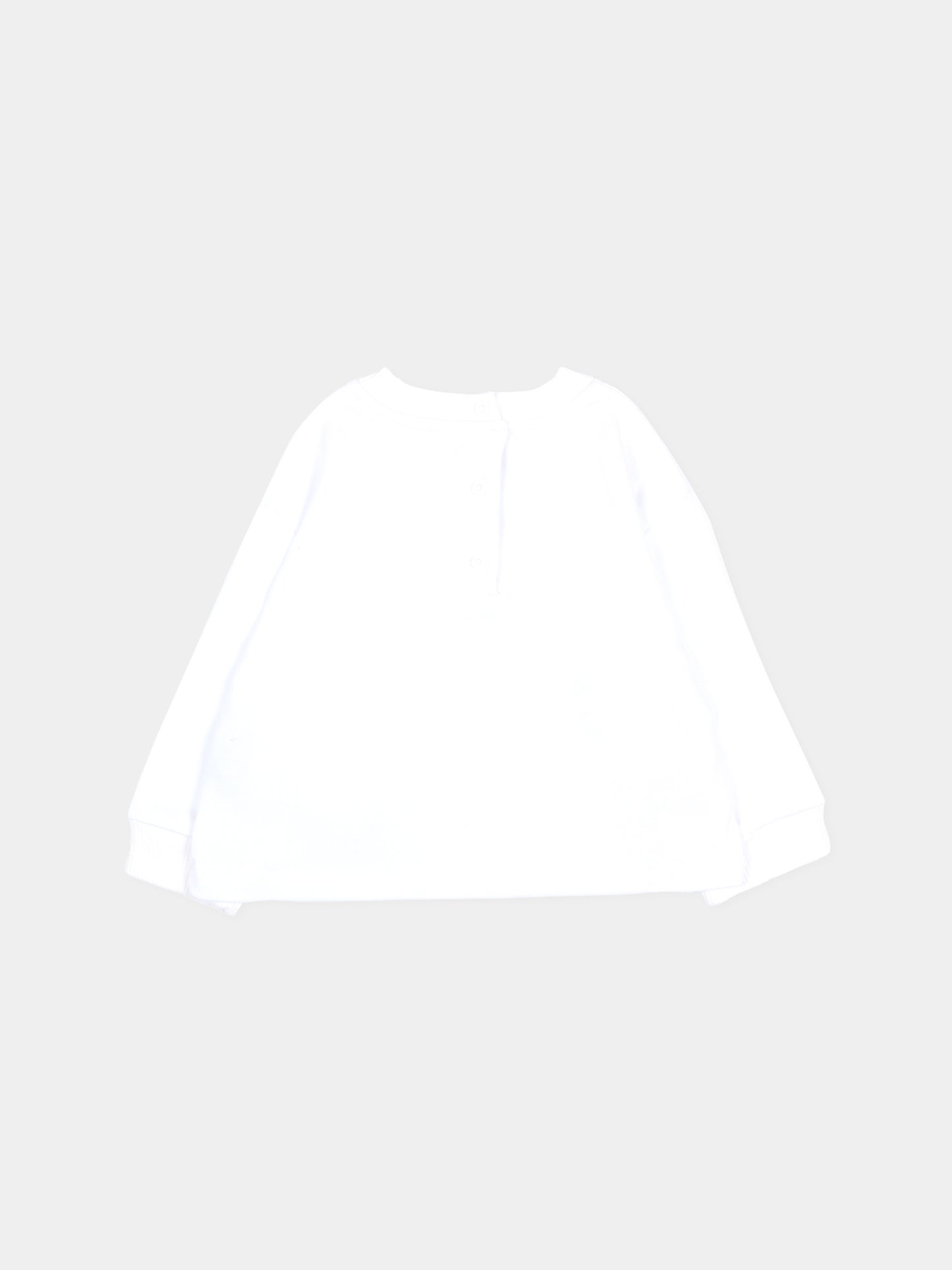 Felpa bianca per neonata con logo,Balmain Kids,BU4010 Z1753 100RS