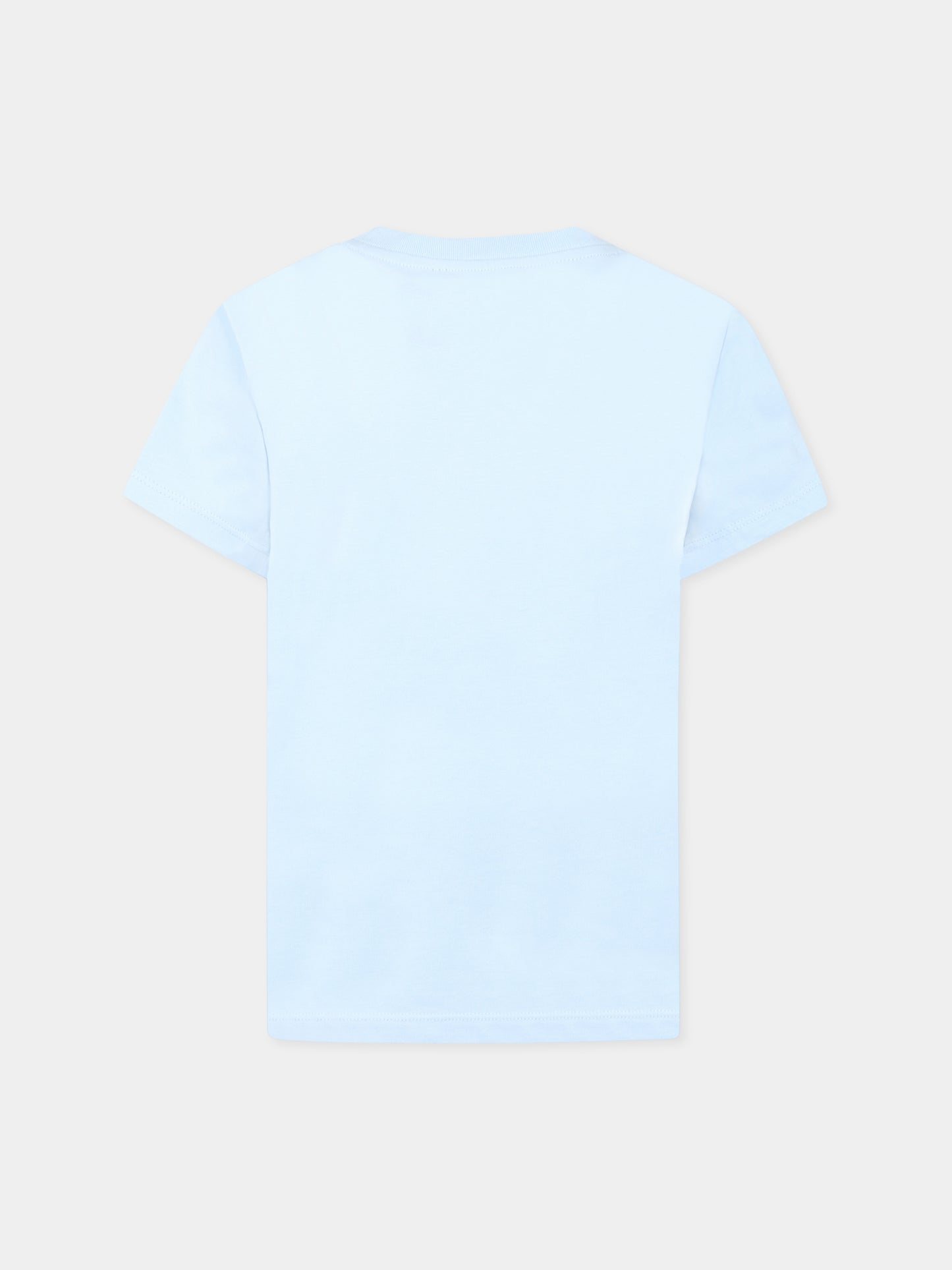 T-shirt celeste per bambina con logo,Balmain Kids,BU8A31 Z1751 684