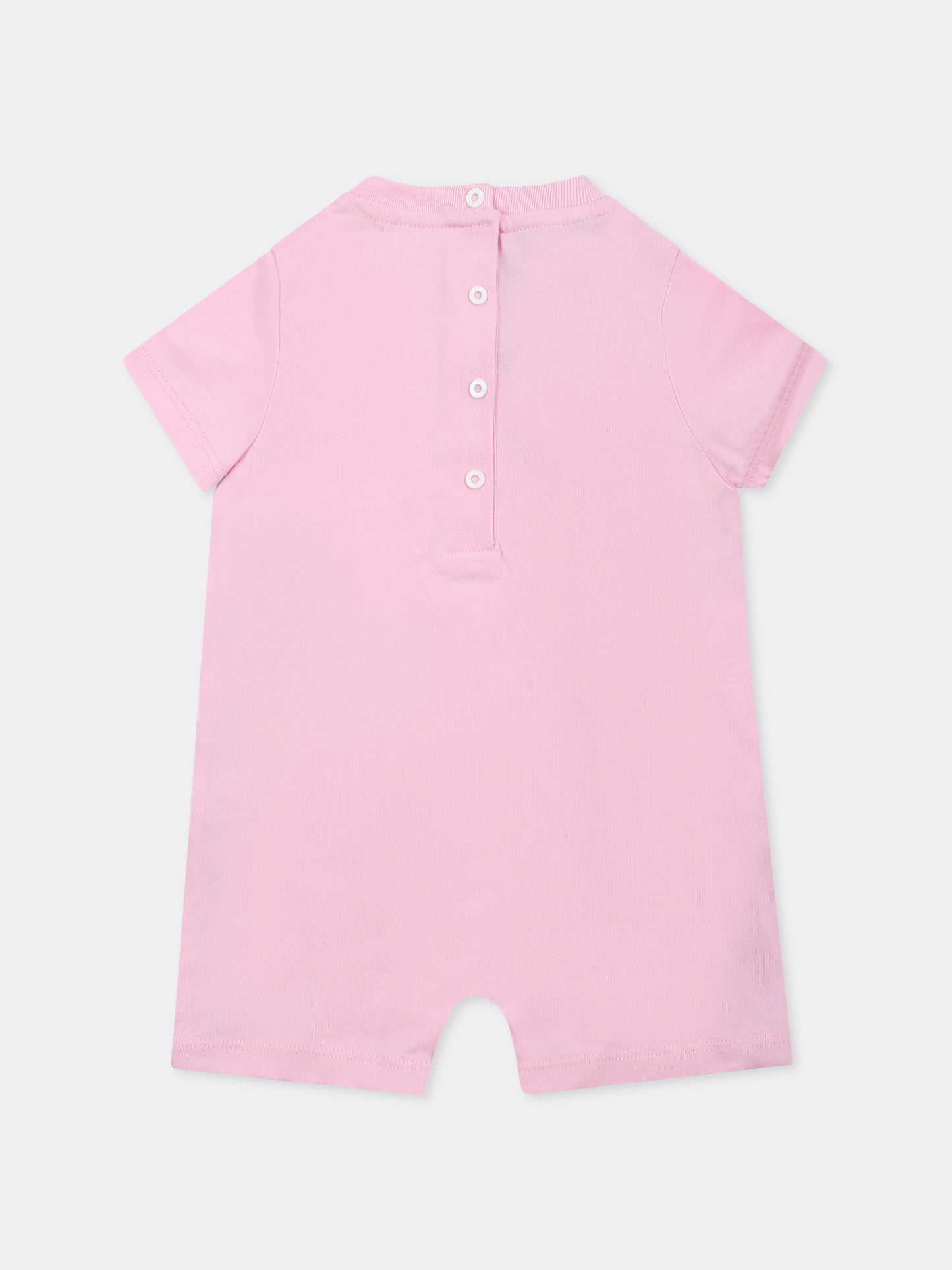 Set pagliaccetto rosa per neonata con logo,Balmain Kids,BUB52A Z1751 552AG
