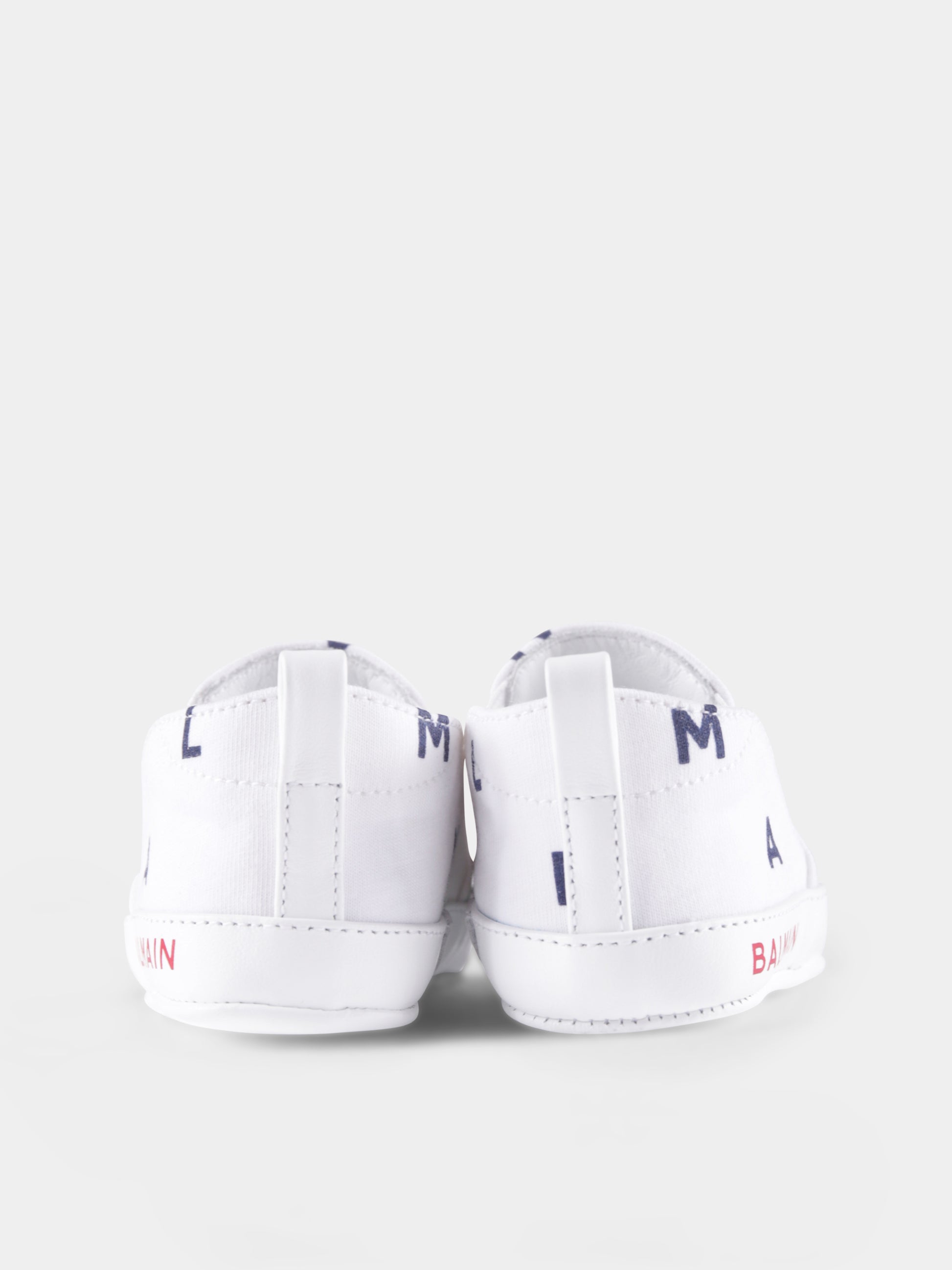 Sneakers bianche per neonati con logo,Balmain Kids,BU0576 Z1916 100BL