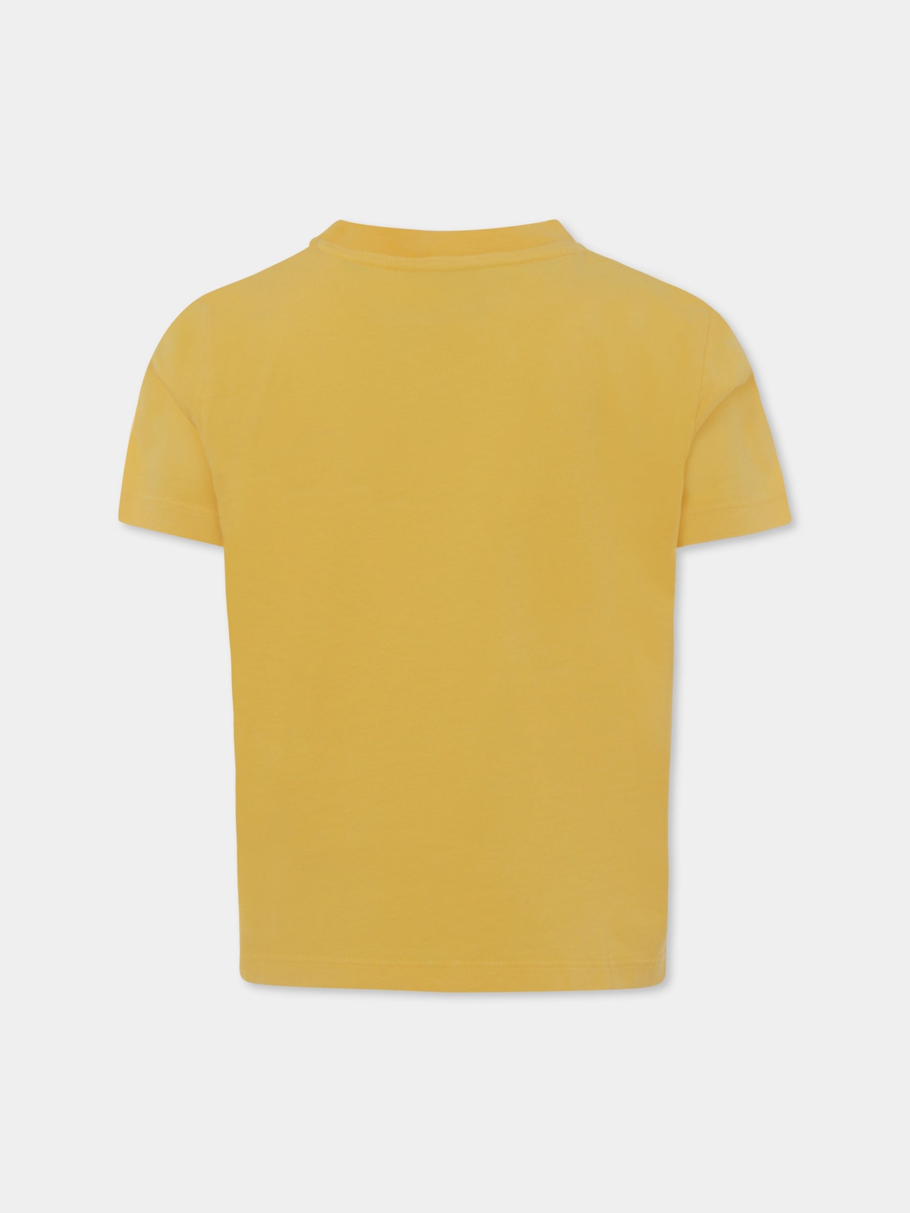 T-shirt gialla per bambino con logo,Fay Kids,FU8P41 Z2129 216