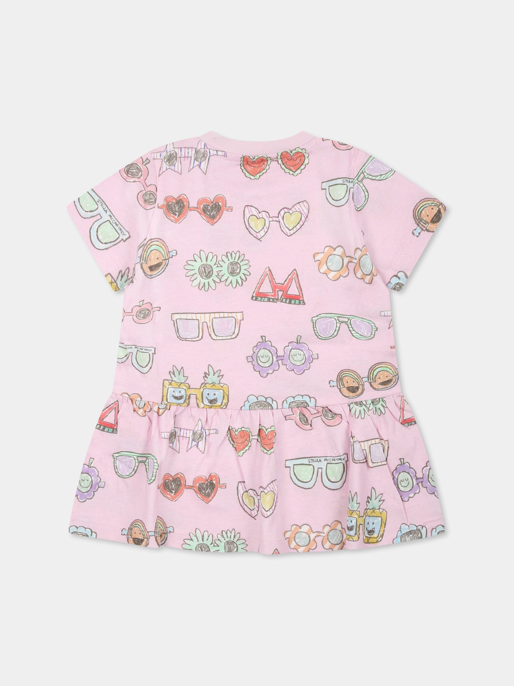 Vestito lilla per neonata con occhiali da sole all over,Stella Mccartney Kids,TU1061 Z1804 50HMC