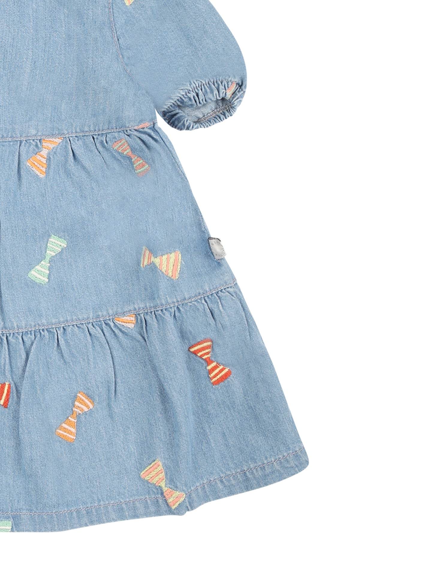 Vestito denim per neonata con fiocchi all over,Stella Mccartney Kids,TU1091 Z1817 601EM