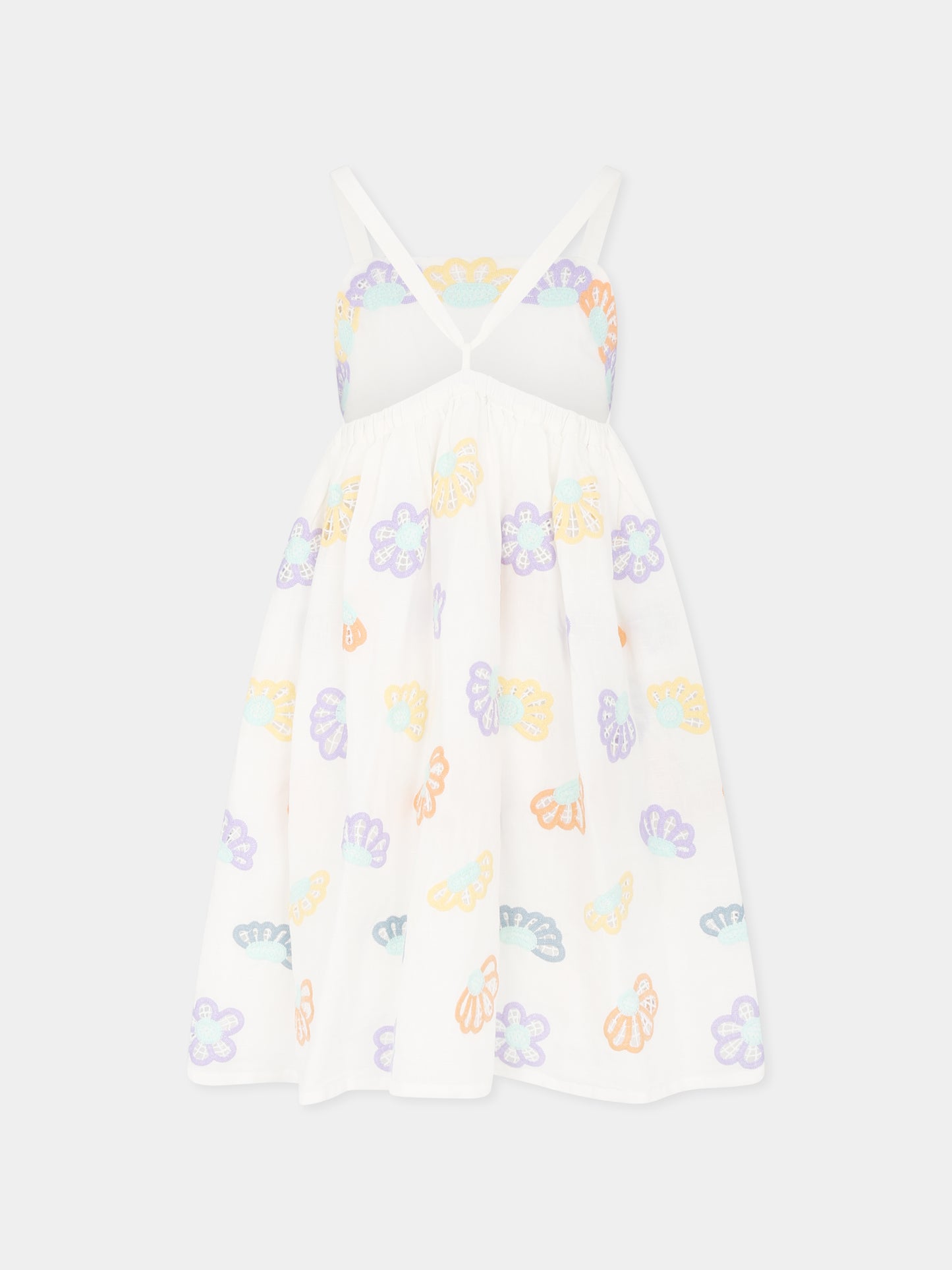 White dress for girl with flowers