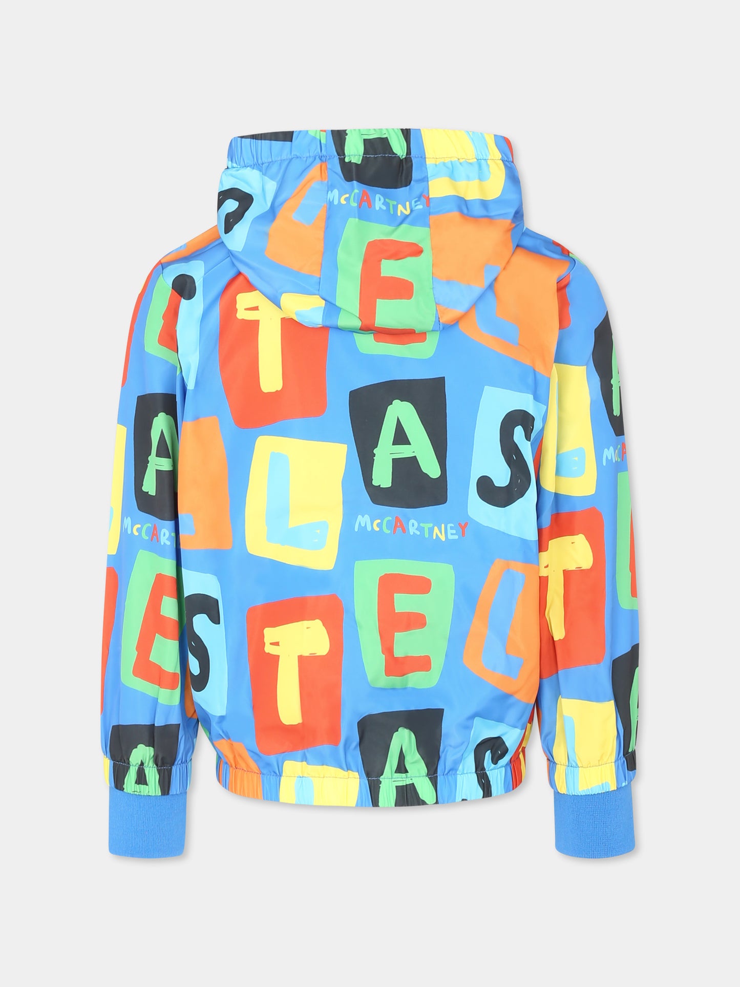 Giacca a vento multicolor per bambino con logo all over,Stella Mccartney Kids,TU2P27 Z1868 673MC