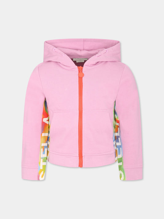Felpa rosa per bambina con logo,Stella Mccartney Kids,TU4A80 Z0499 50G